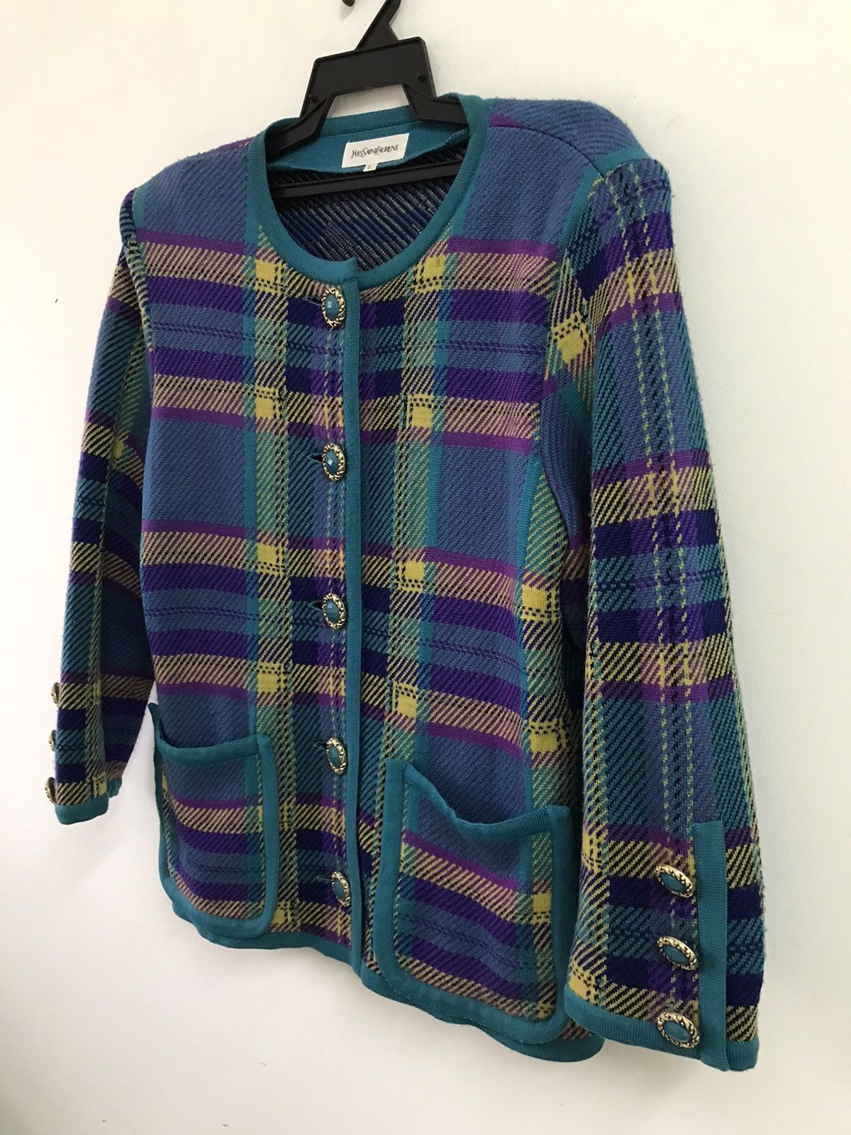 Saint Laurent Paris × Yves Saint Laurent Vintage Yves Saint Laurent knitwear Down Button Jacket Size US L / EU 52-54 / 3 - 3 Thumbnail