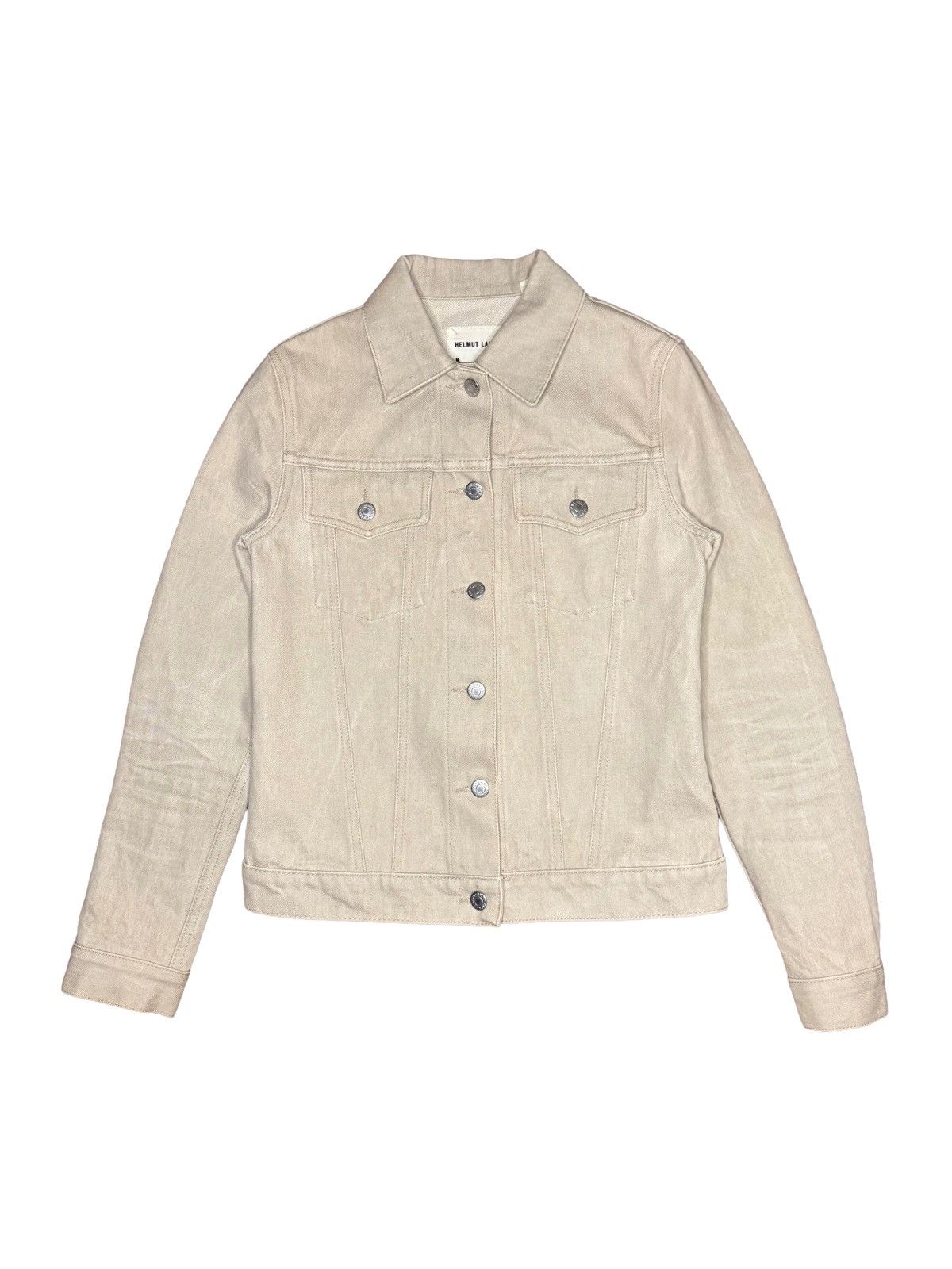 Helmut Lang 90s Helmut Lang Denim Trucker Jacket Beige Size US XS / EU 42 / 0 - 1 Thumbnail