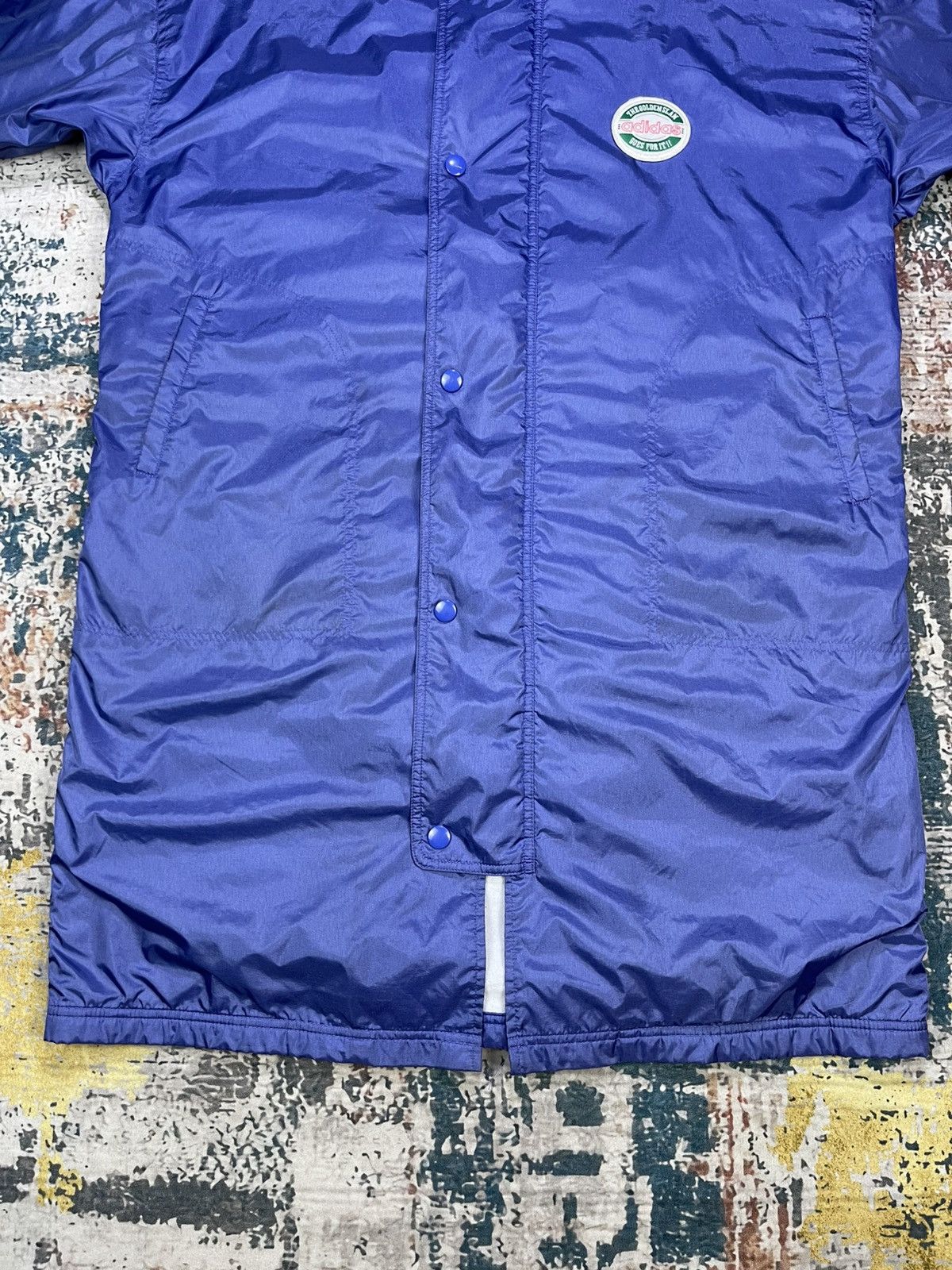 Adidas Vtg Adidas The Golden Slam Long Hooded Coach Jacket Size US L / EU 52-54 / 3 - 8 Thumbnail