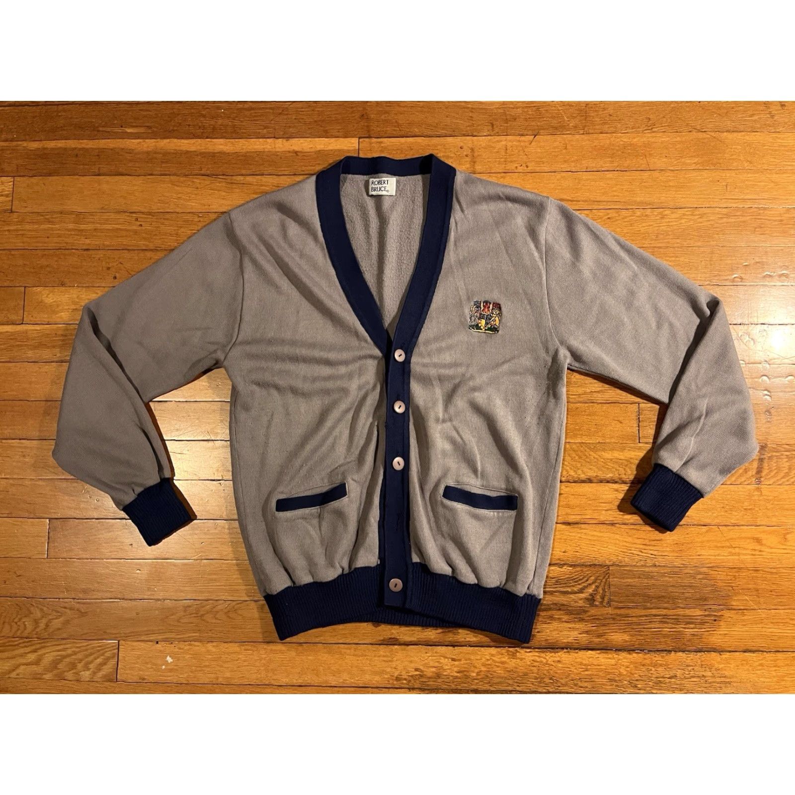 Vintage VINTAGE Robert Bruce Cardigan Sweater Men’s Large Gray 80s Size US L / EU 52-54 / 3 - 2 Thumbnail