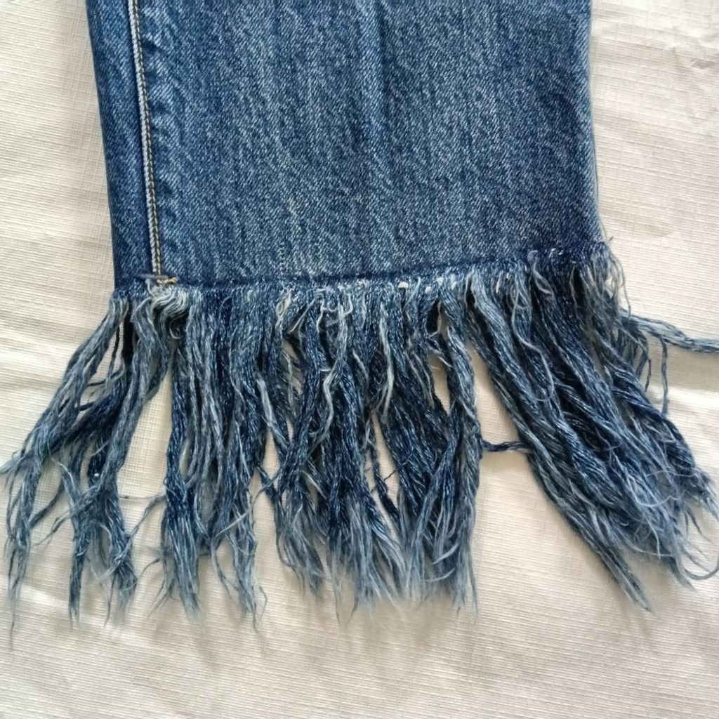 Anthropologie Anthropologie Pilcro Hyphen Jeans Blue Fringe 28 Blogger Size 28" / US 6 / IT 42 - 3 Thumbnail