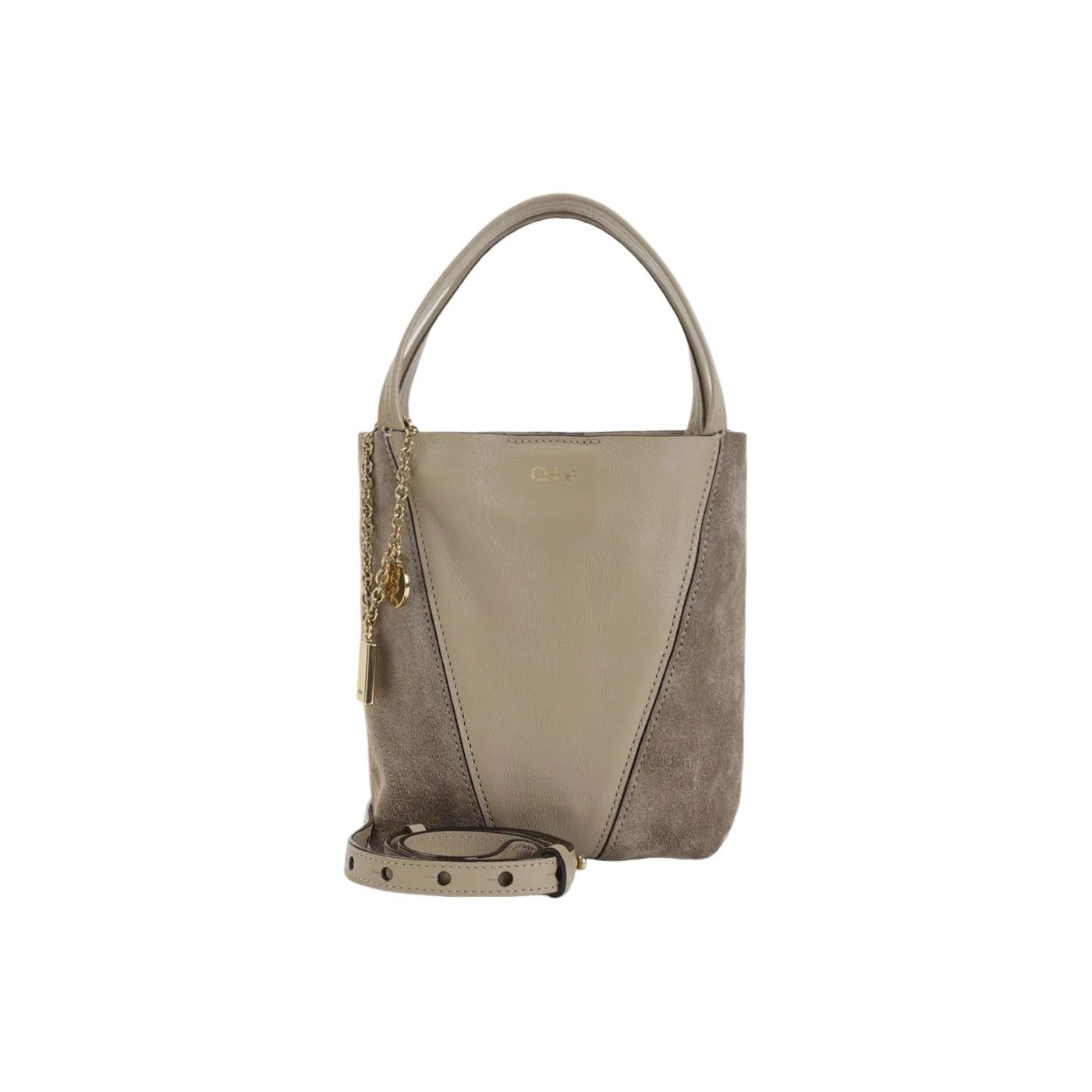 Chloe Chloe Small Spin Boyish Brown Grained Leather/Suede Tote Bag Size ONE SIZE - 1 Thumbnail