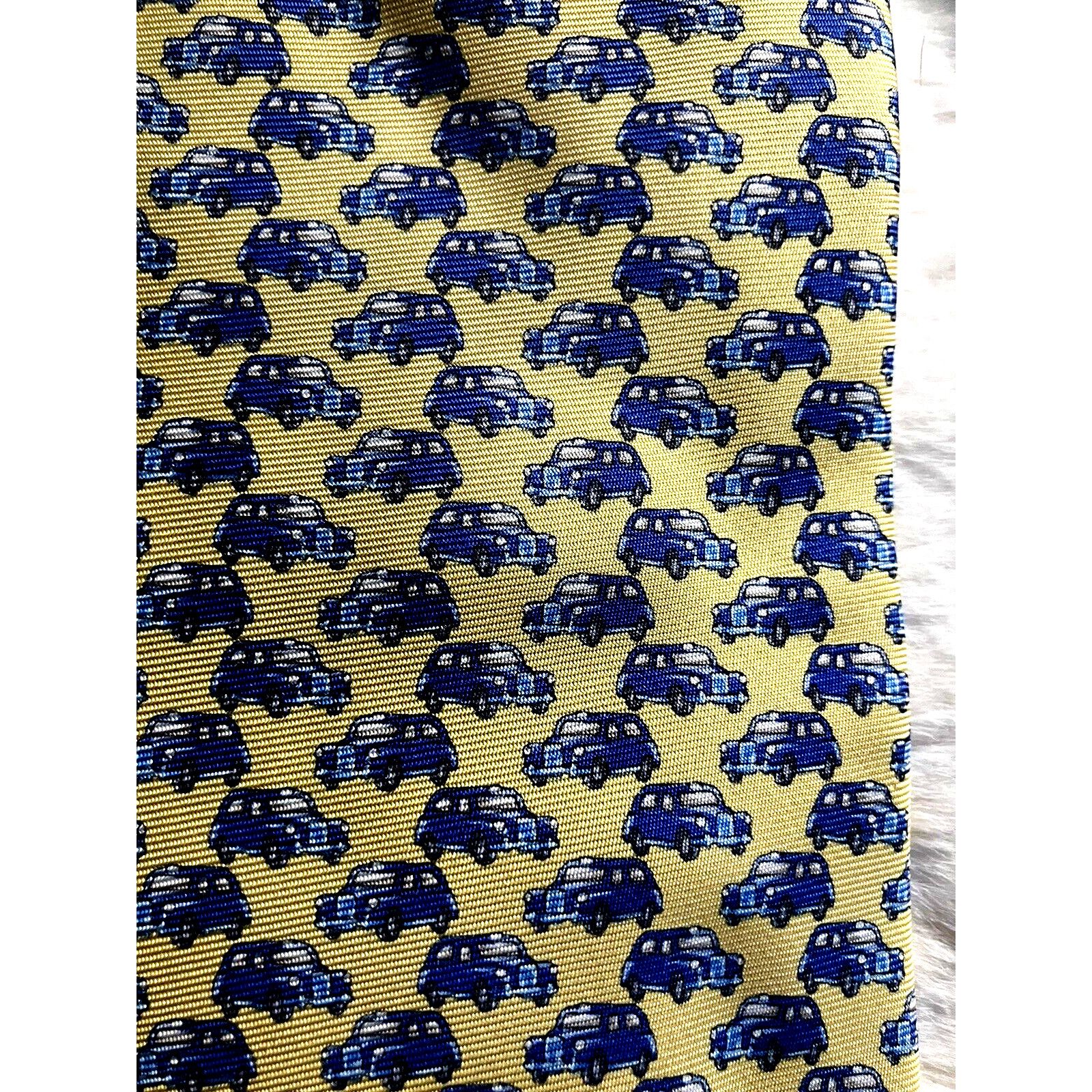 Burberry RARE Vintage Burberry London tie with blue cars 1 different Size ONE SIZE - 5 Thumbnail