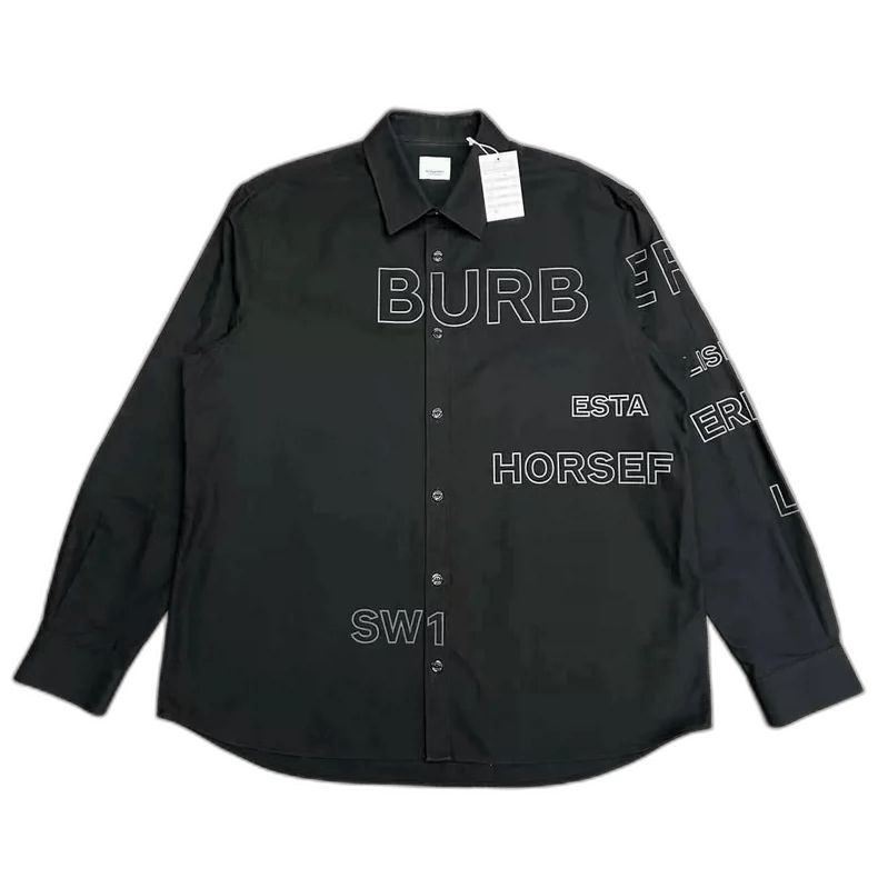 Burberry Burberry Black Long Sleeve Logo Shirt XL-yf Size US XL / EU 56 / 4 - 1 Thumbnail