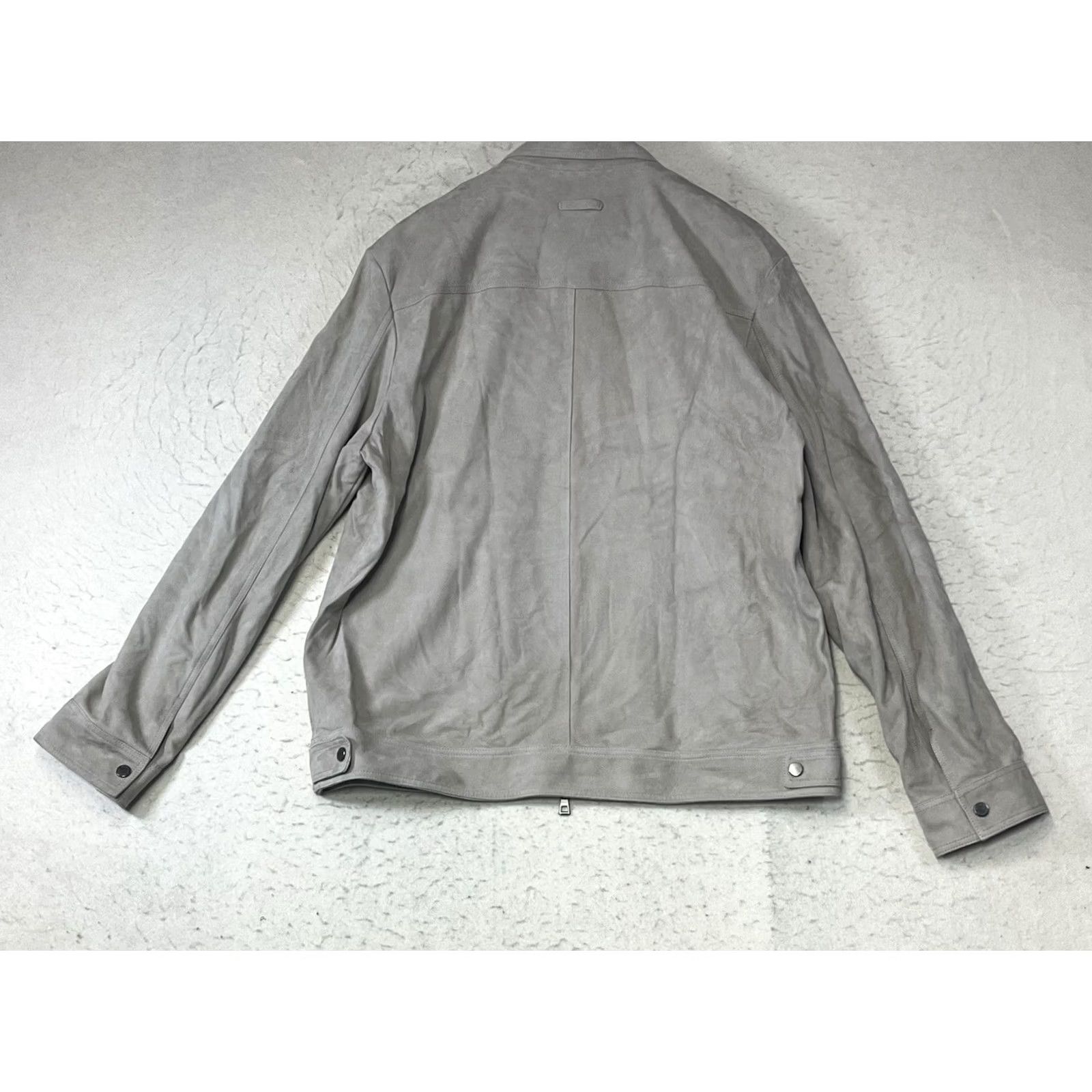 BUGATCHI BUGATCHI Suede Leather Jacket Zip Black Zipper 2XL Men Brown Tan Overcoat Vintage No Size US XXL / EU 58 / 5 - 2 Thumbnail