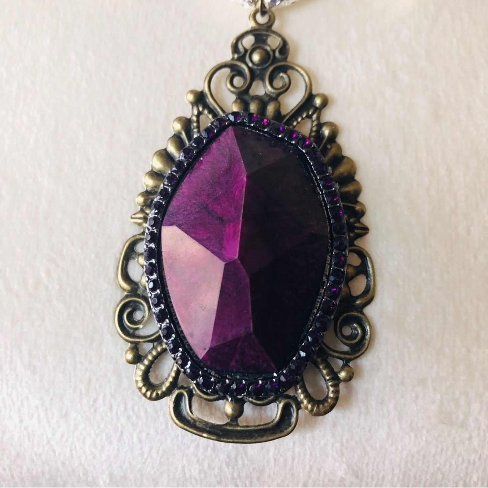 Handmade Handcrafted “purple power” genuine onyx necklace Size ONE SIZE - 8 Thumbnail