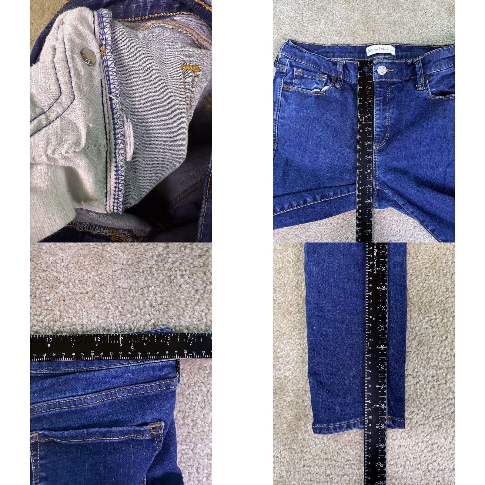 Gap Gap 1969 Womens Blue Denim Jeans Skinny Mid Rise 30R 30 Regular Size 30" / US 8 / IT 44 - 8 Thumbnail