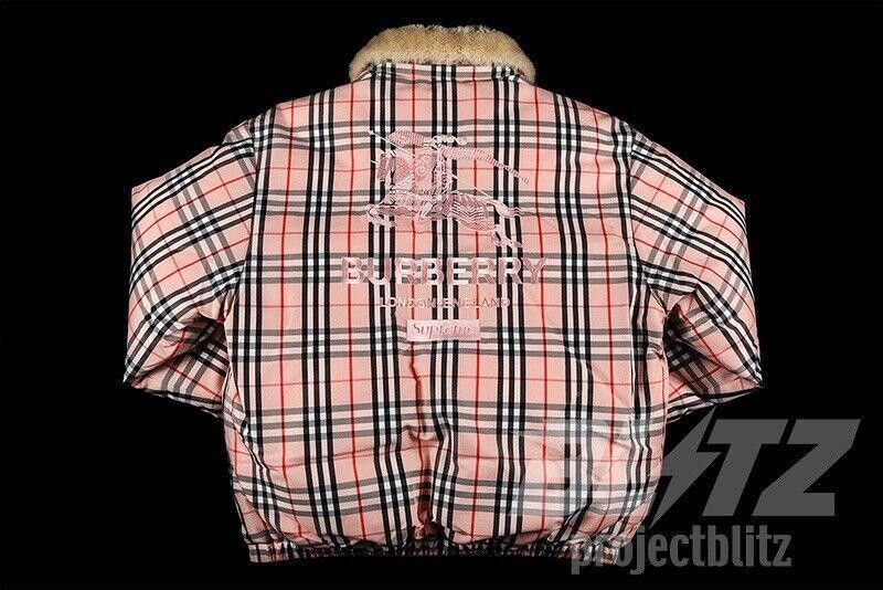 Supreme SS22 SUPREME X BURBERRY SHEARLING COLLAR DOWN JACKET PINK Size US XL / EU 56 / 4 - 2 Thumbnail