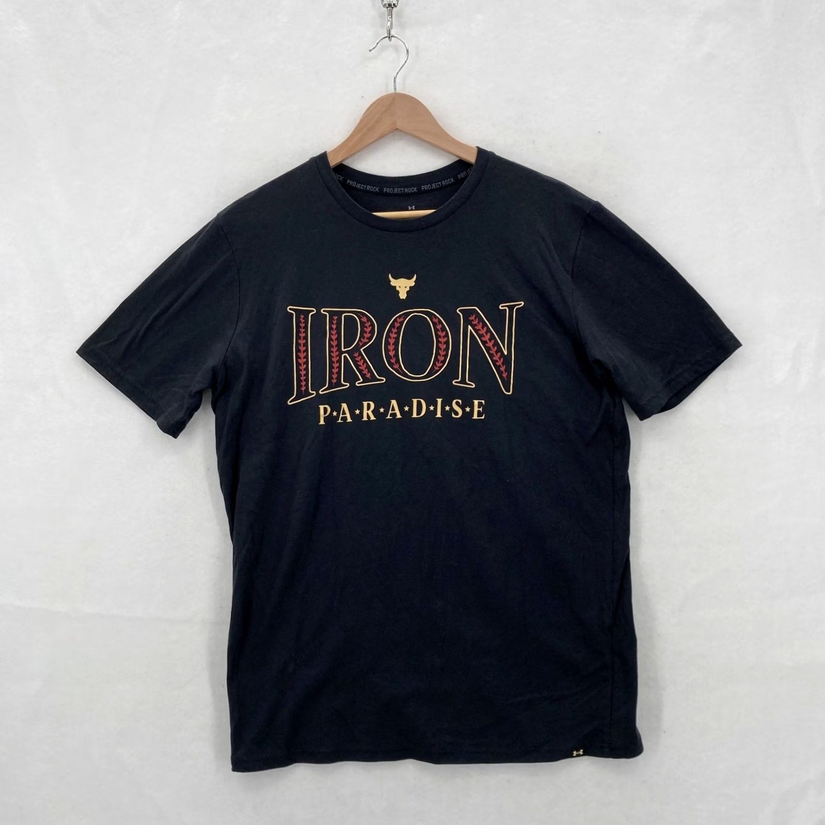 Under Armour VINTAGE Under Armour Project Rock Shirt Mens L Black Iron Paradise Graphic Training Size US L / EU 52-54 / 3 - 2 Thumbnail