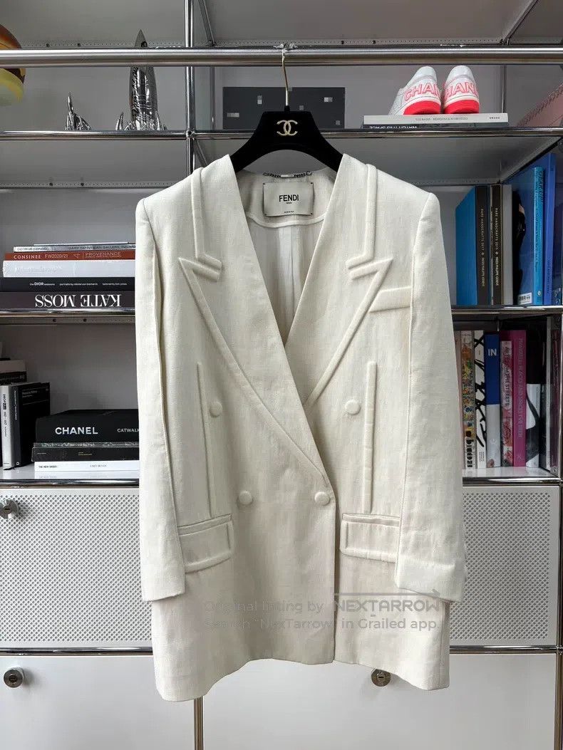 Fendi Fendi Beige textured blazer Size XS / US 0-2 / IT 36-38 - 1 Thumbnail