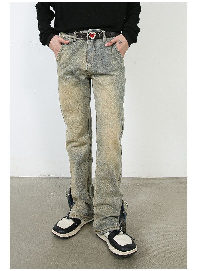 Japanese Brand × Jean Washed distressed side zip straight jeans Size US 32 / EU 48 - 2 Thumbnail
