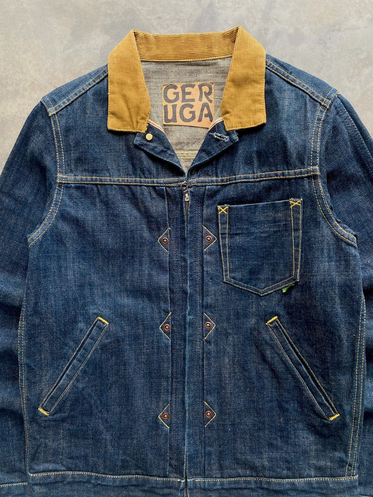 If Six Was Nine × Japanese Brand 🇯🇵Vtg Geruga Japan 14Oz Selvedge Denim Jacket🇯🇵 Size US M / EU 48-50 / 2 - 3 Thumbnail