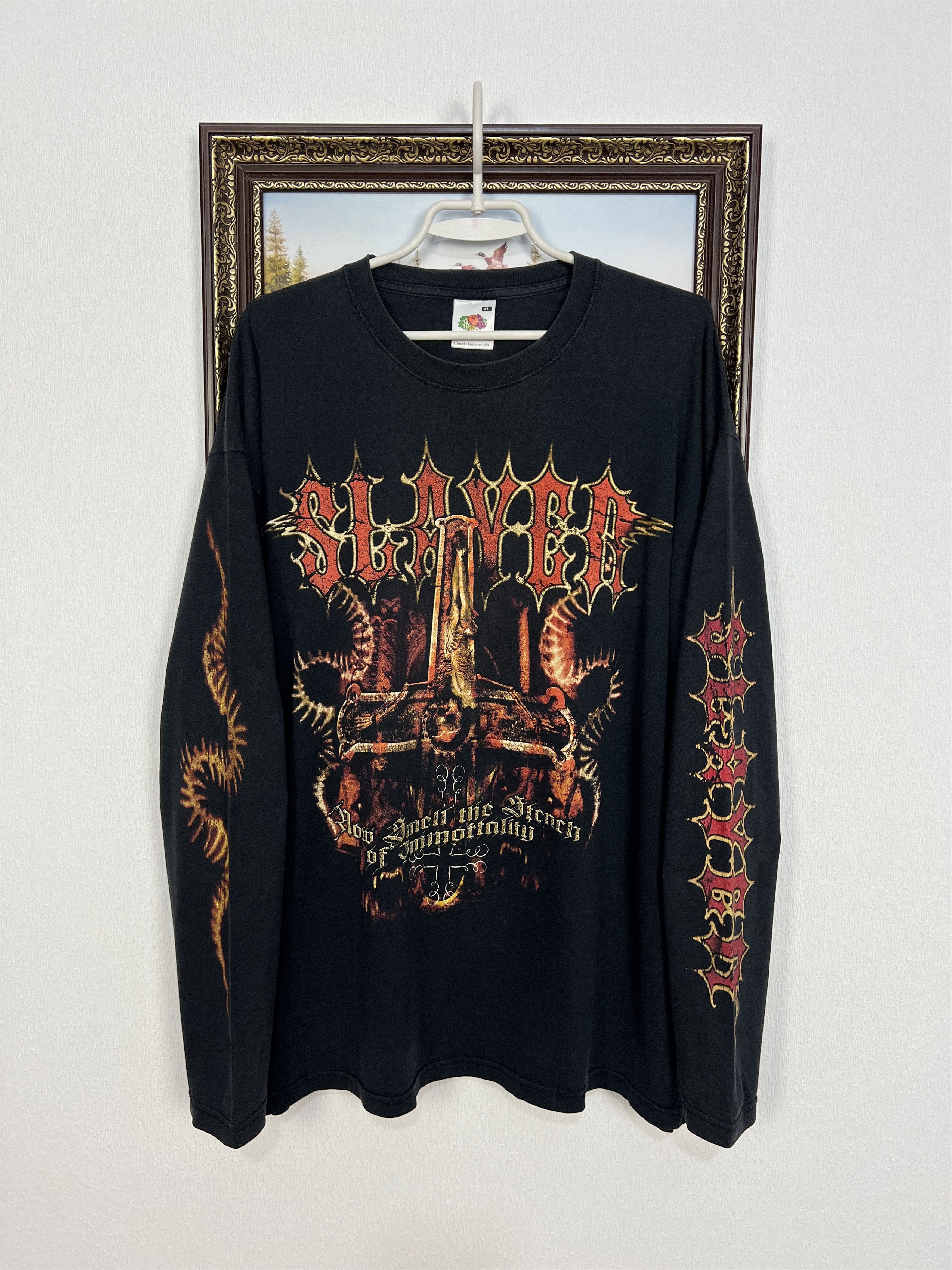 Vintage Vintage Slayer Spill the Blood Over Print Tee Sleeve Shirt Size US XL / EU 56 / 4 - 1 Thumbnail