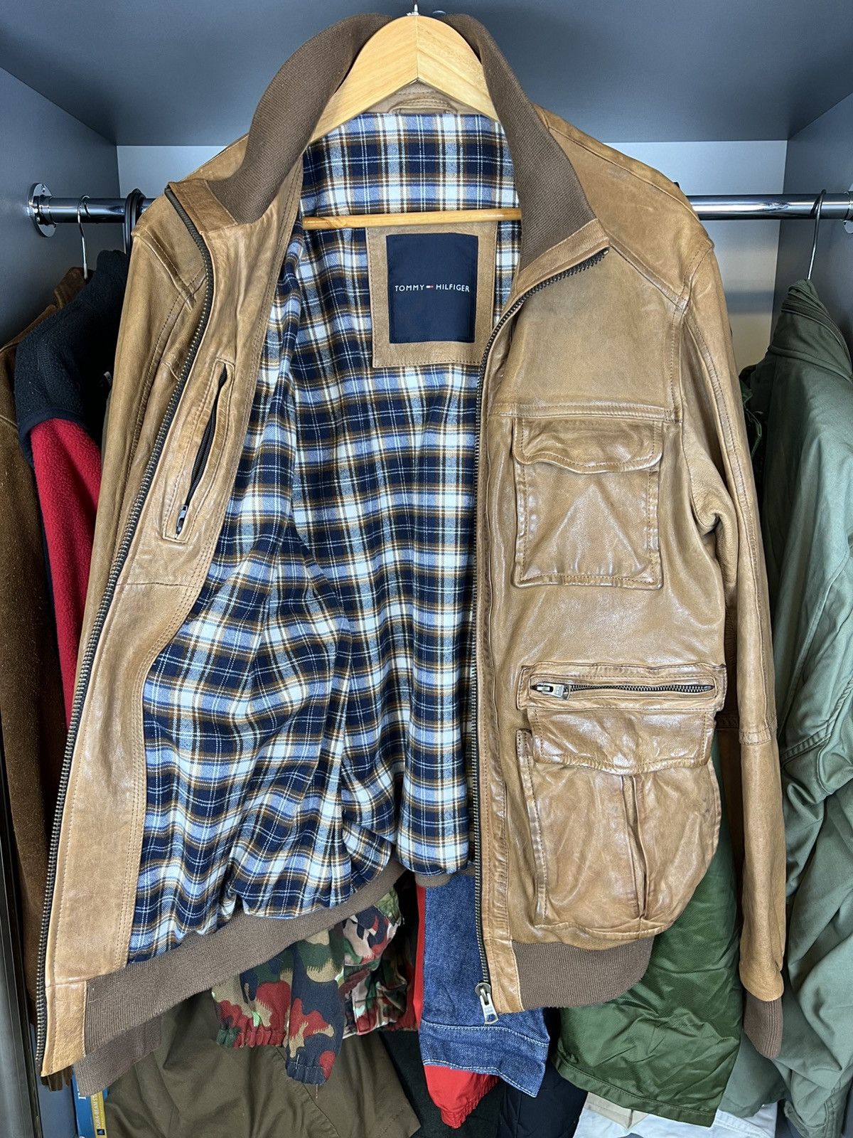 Tommy Hilfiger Vintage Tommy Hilfiger leather jacket brown moto Size US M / EU 48-50 / 2 - 8 Thumbnail