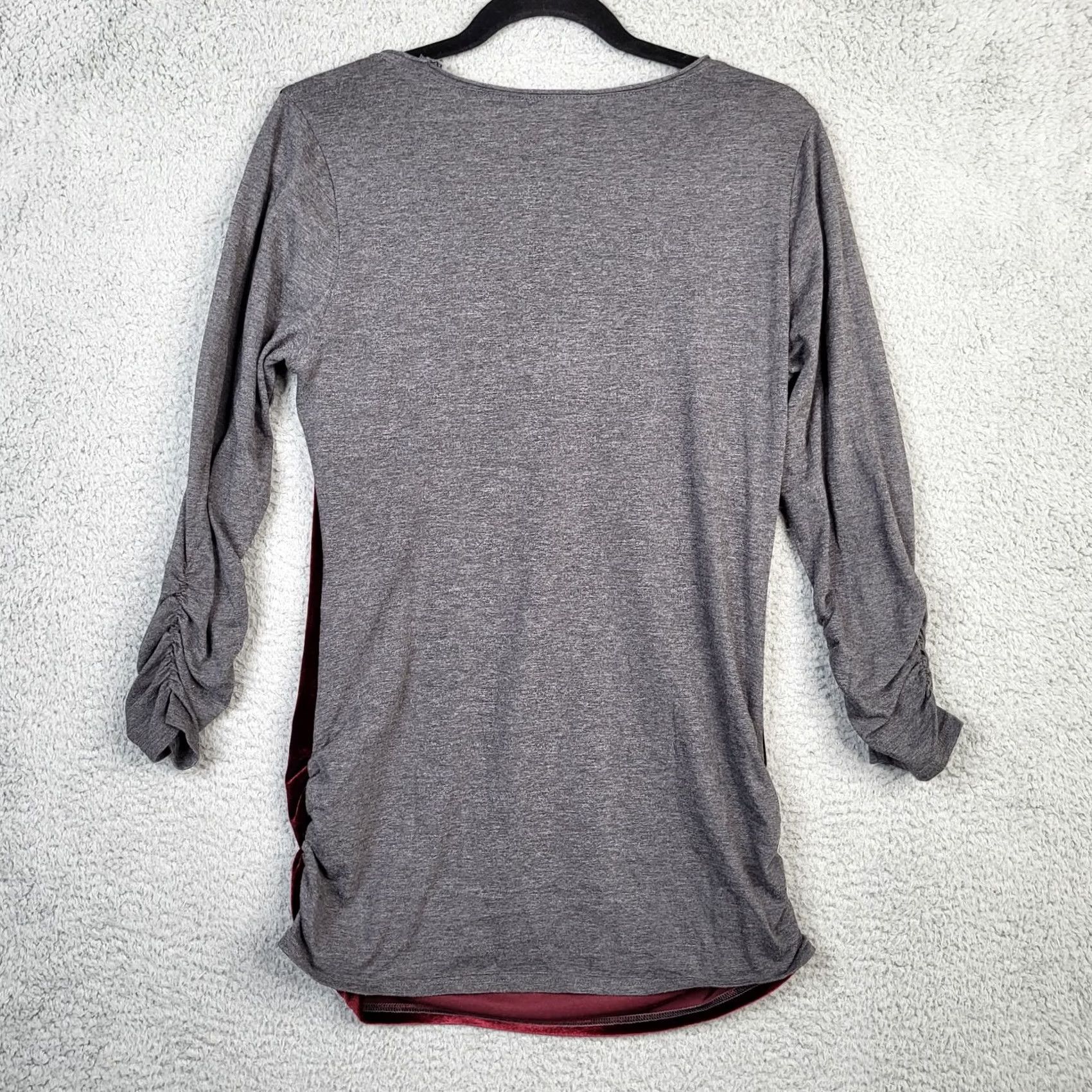 Vintage Sundance Velour Top Women's Round Neck Size M Gray Cotton Blend Polyester Spandex Regular Long Sleeve Satin Velour Jersey Basic All Seasons Vintage No Size M / US 6-8 / IT 42-44 - 4 Thumbnail