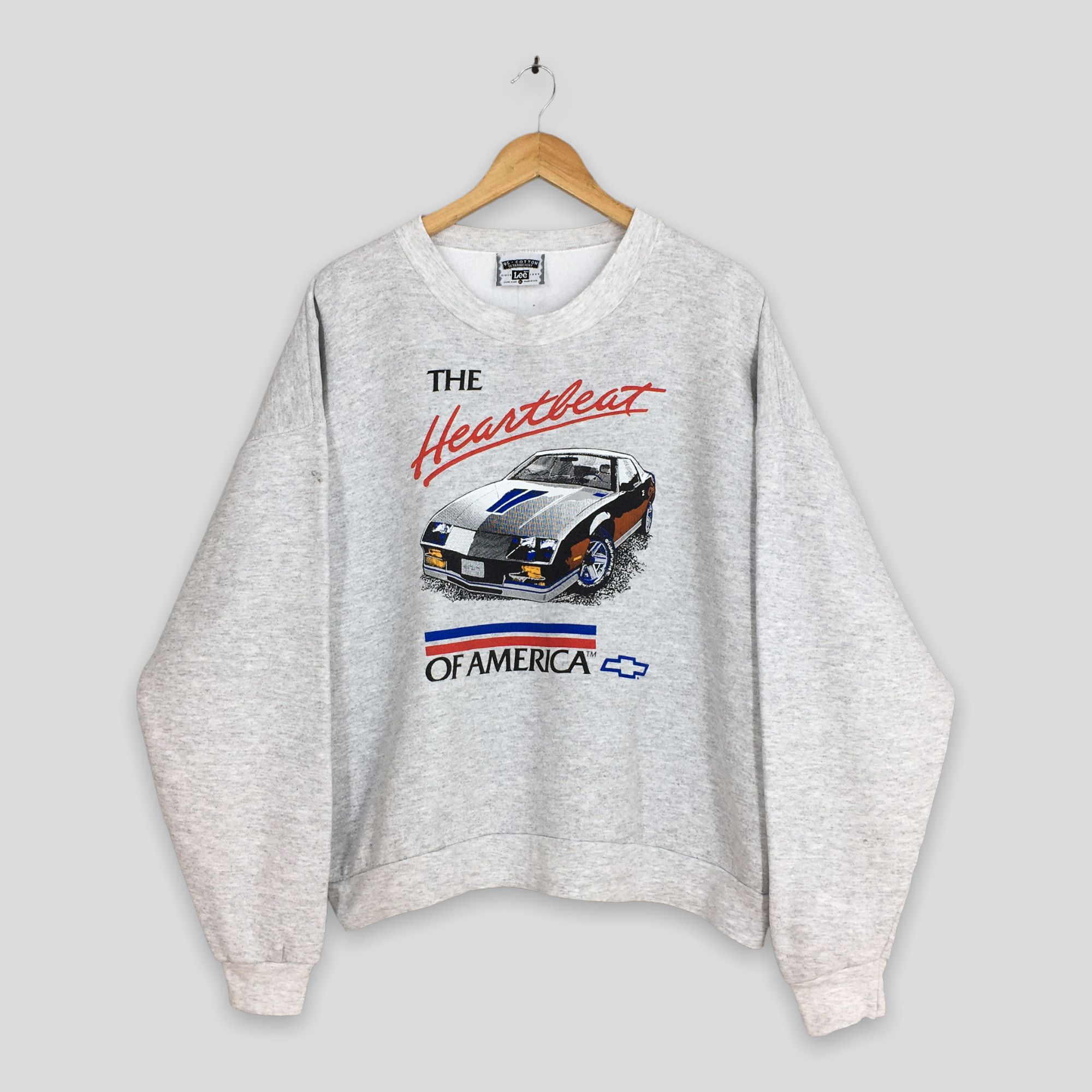image of Lee x Made In USA Vintage 90's Chevrolet Manufacturers Sweatshirt Xlarge in Grey, Men's