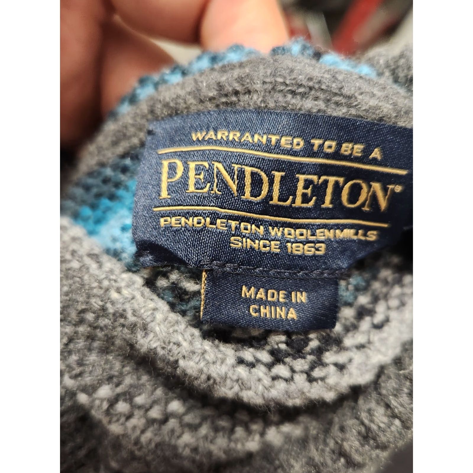 Pendleton Pendleton Driftwood Chamois Wool Zip-up Hoodie Sweater Button Men Large Grey Geometric Aztec Full Zip Hooded Pockets Size US L / EU 52-54 / 3 - 2 Thumbnail