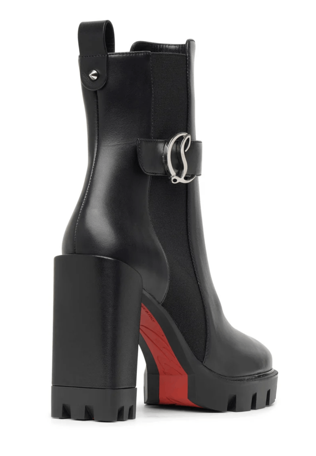 Christian Louboutin CL Chelsea Lug 100 Black Leather Ankle Block Heel Boot 41 Size US 11 / IT 41 - 15 Thumbnail