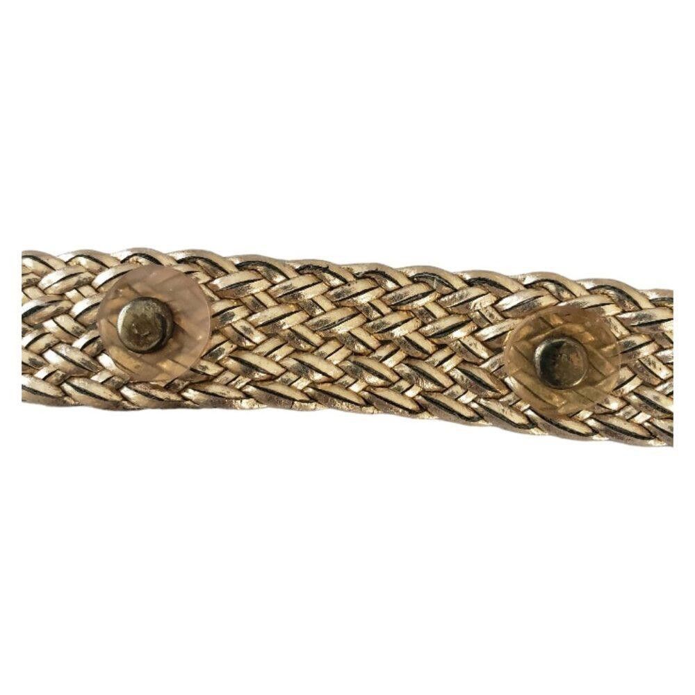 Designer Vintage Gold Braided Leather Ladies Belt Size ONE SIZE - 9 Thumbnail
