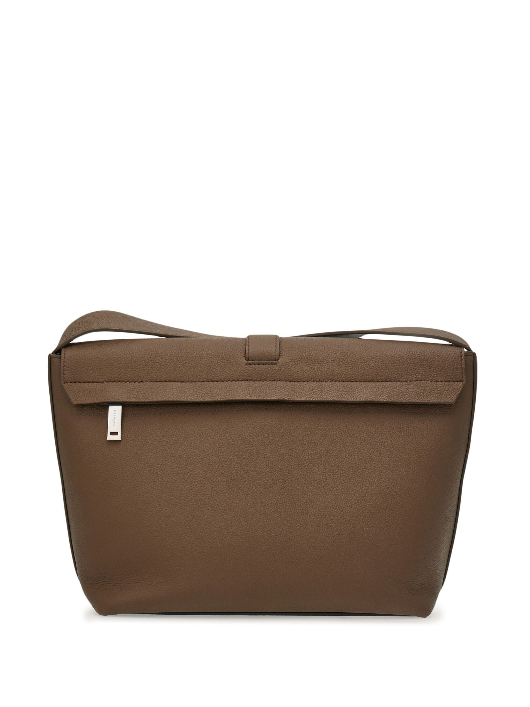 Salvatore Ferragamo o1s1rm0924 Size: OS / Gancini Plaque leather Bag in Brown Size ONE SIZE - 3 Thumbnail