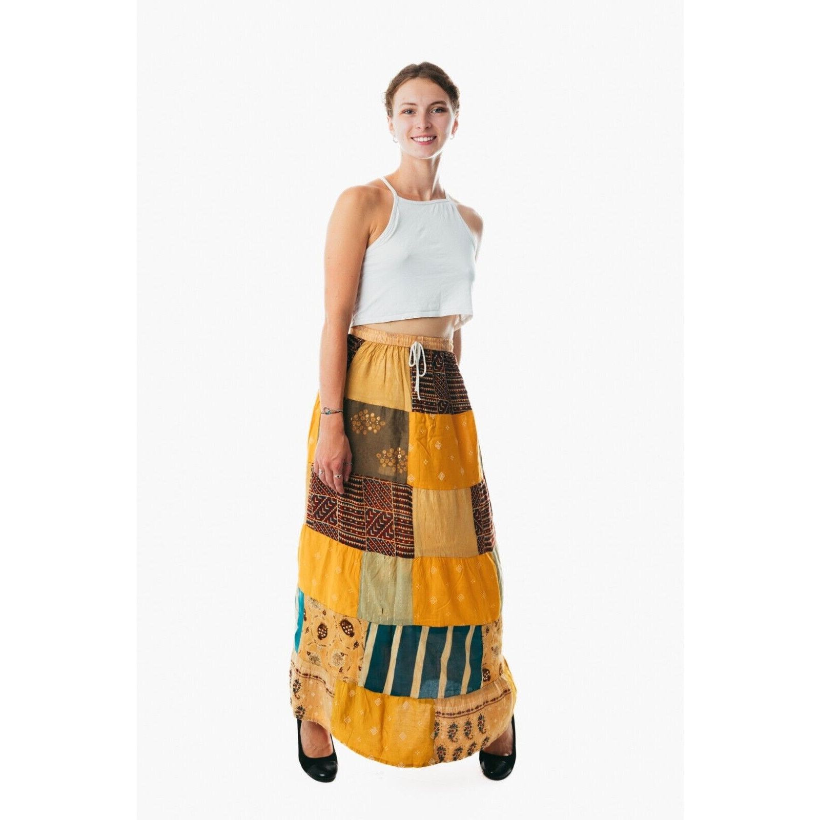 Other Boho Patchwork maxi long Skirt Long Gypsy Hippie festival Size 40" / US 18 - 1 Thumbnail