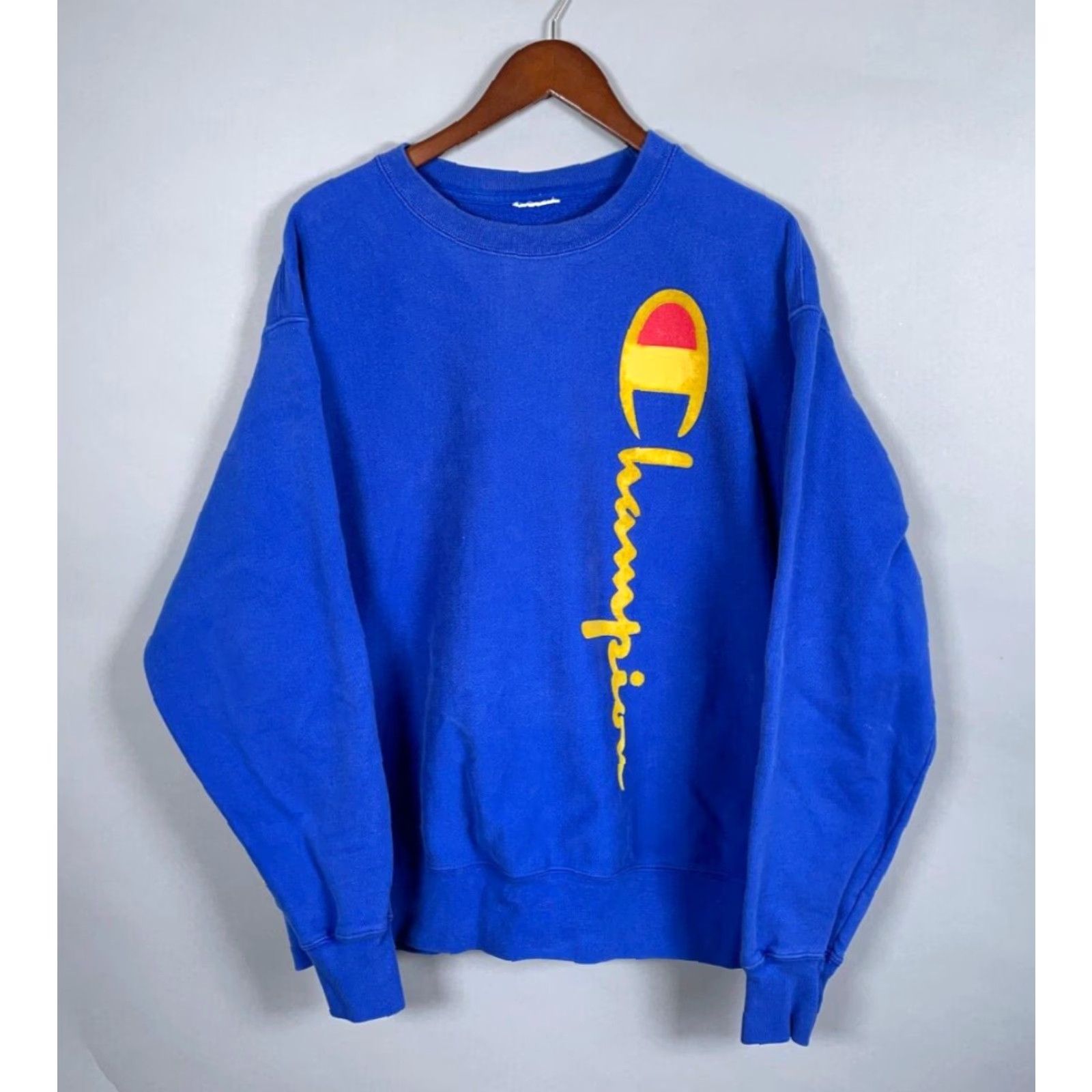 Champion VINTAGE Champion Reverse Weave Sweatshirt Adult XL Blue Gold Graphic 90s Mens Size US XL / EU 56 / 4 - 2 Thumbnail