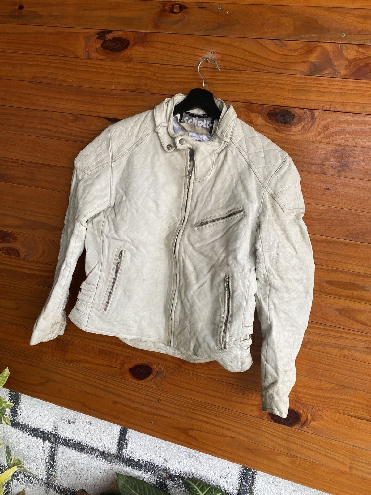 Schott Vintage **Schott NYC Café Racer Jacket Motorcycle Biker Size US L / EU 52-54 / 3 - 4 Thumbnail