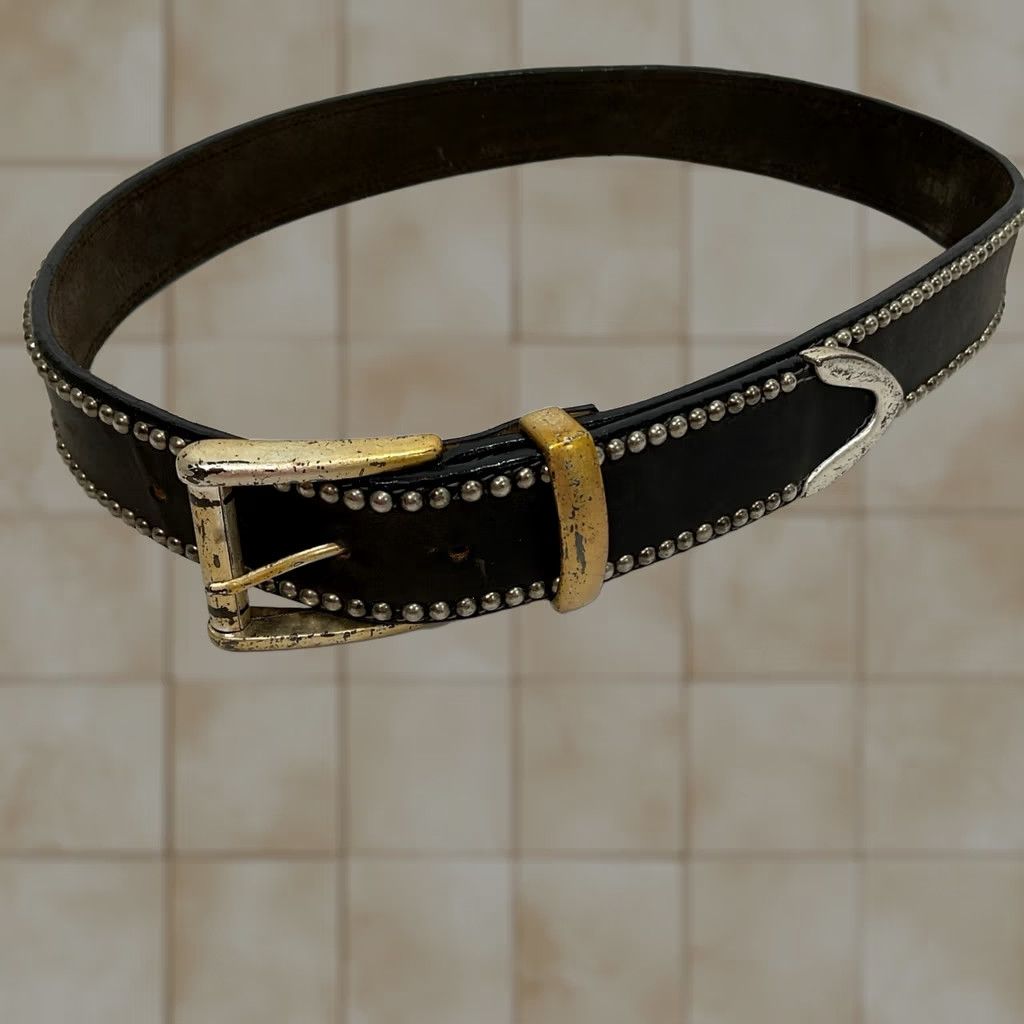 Vintage Billy Belts California Brown Leather Belt Size 36 Made in USA Distressed Patina Men Size 36 - 1 Thumbnail