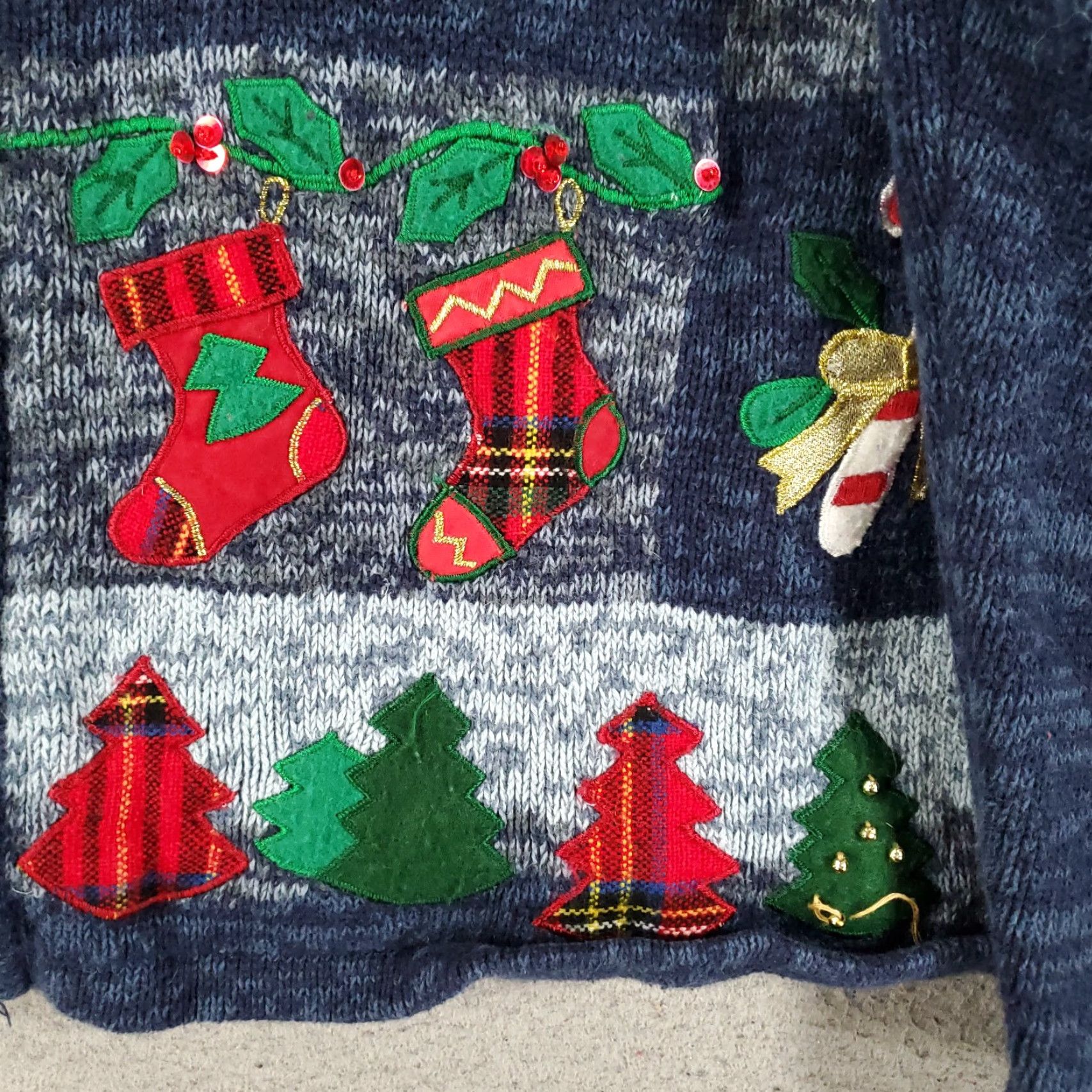 Vintage Tiara International Cardigan WOMENS XL Chirstmas Full Zip Holiday Sweater Size XL / US 12-14 / IT 48-50 - 7 Thumbnail
