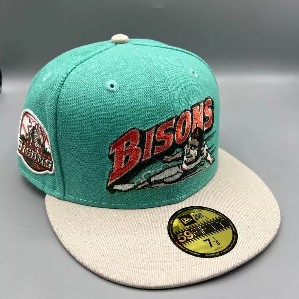 New Era Buffalo Bisons Hat Men 7 1/8 59Fifty New Era MiLB Fitted Cap Size ONE SIZE - 1 Thumbnail