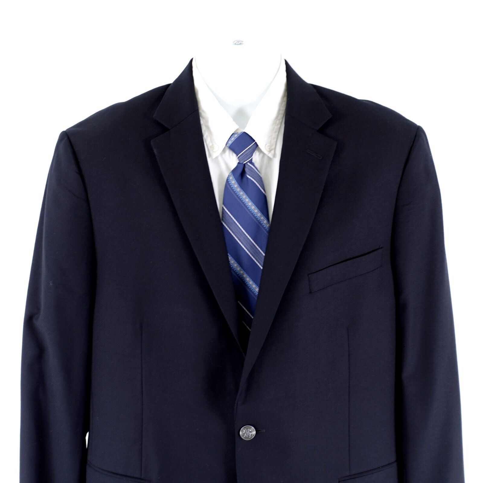Hart Schaffner Marx Blue Thick Wool 2 Silver Button Blazer 4