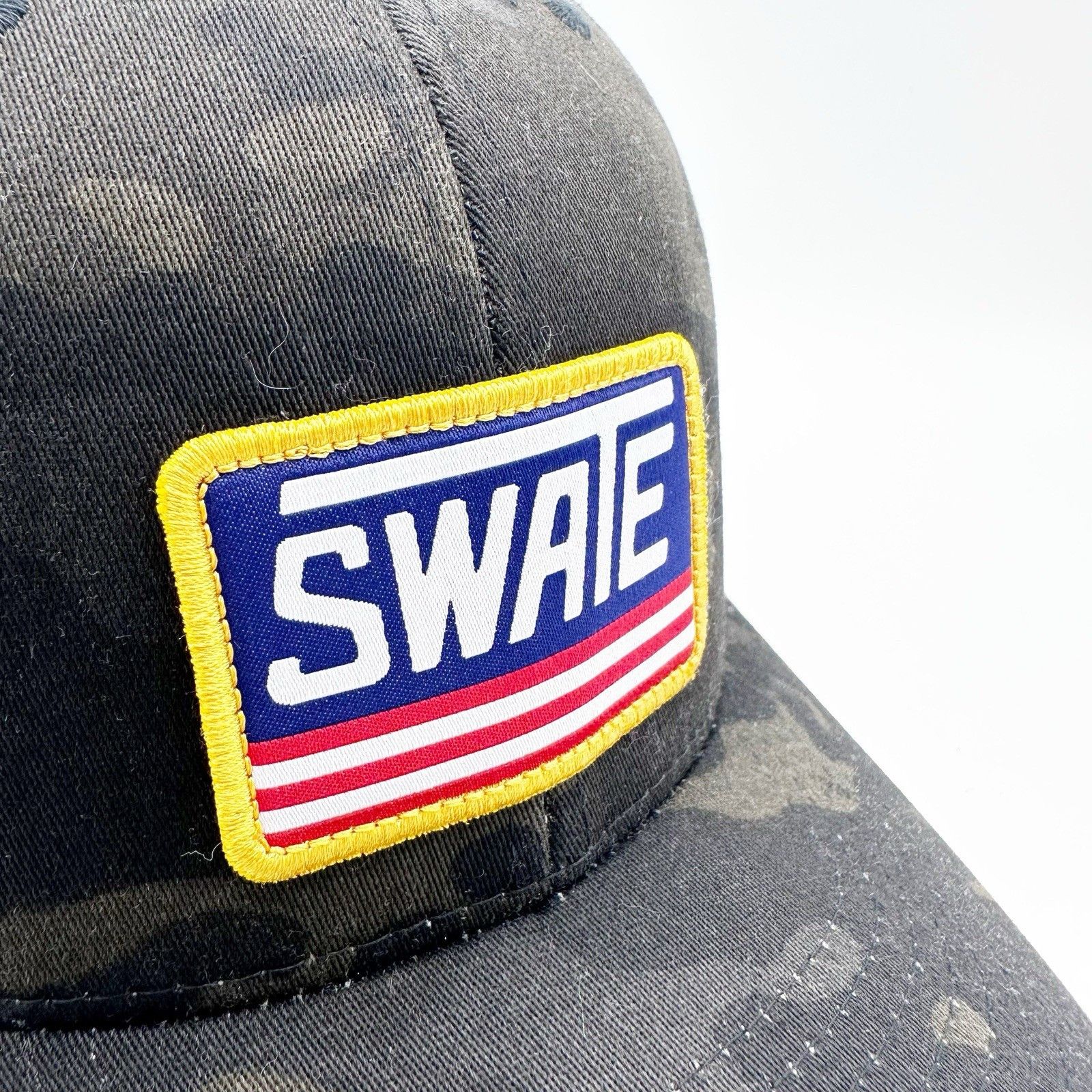 Other Swate Fishing Camo Merica Patch Trucker Snapback Hat Cap Size ONE SIZE - 3 Thumbnail