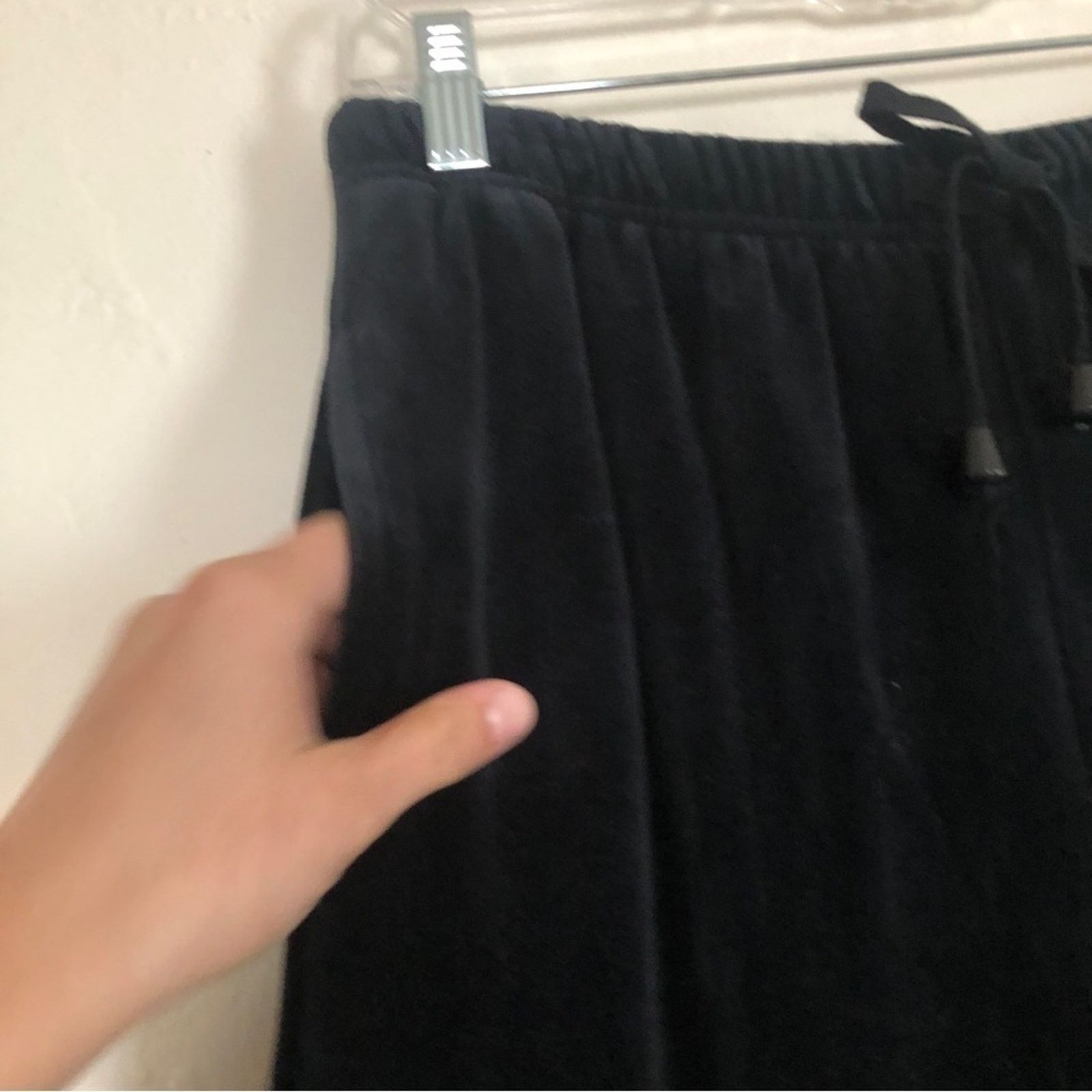 Other Onque Casuals Black Velour Velvet Sweatpants Track Pants Size 26" / US 2 / IT 38 - 3 Thumbnail