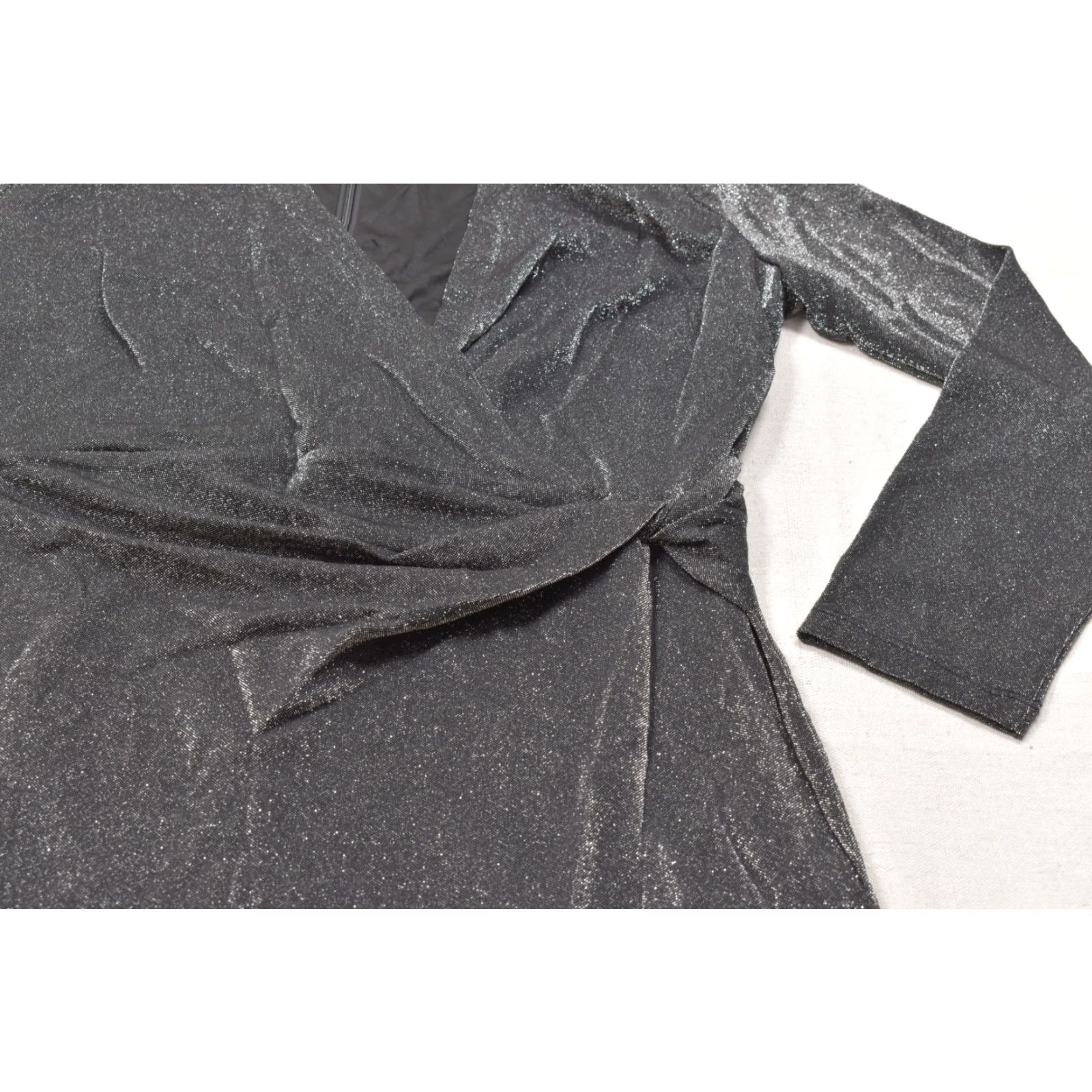 Tommy Hilfiger Tommy Hilfiger Women Dress Wrap Dress Long Sleeve Plus Size 12 Black Knee Length Nylon Polyester Size XL / US 12-14 / IT 48-50 - 6 Thumbnail
