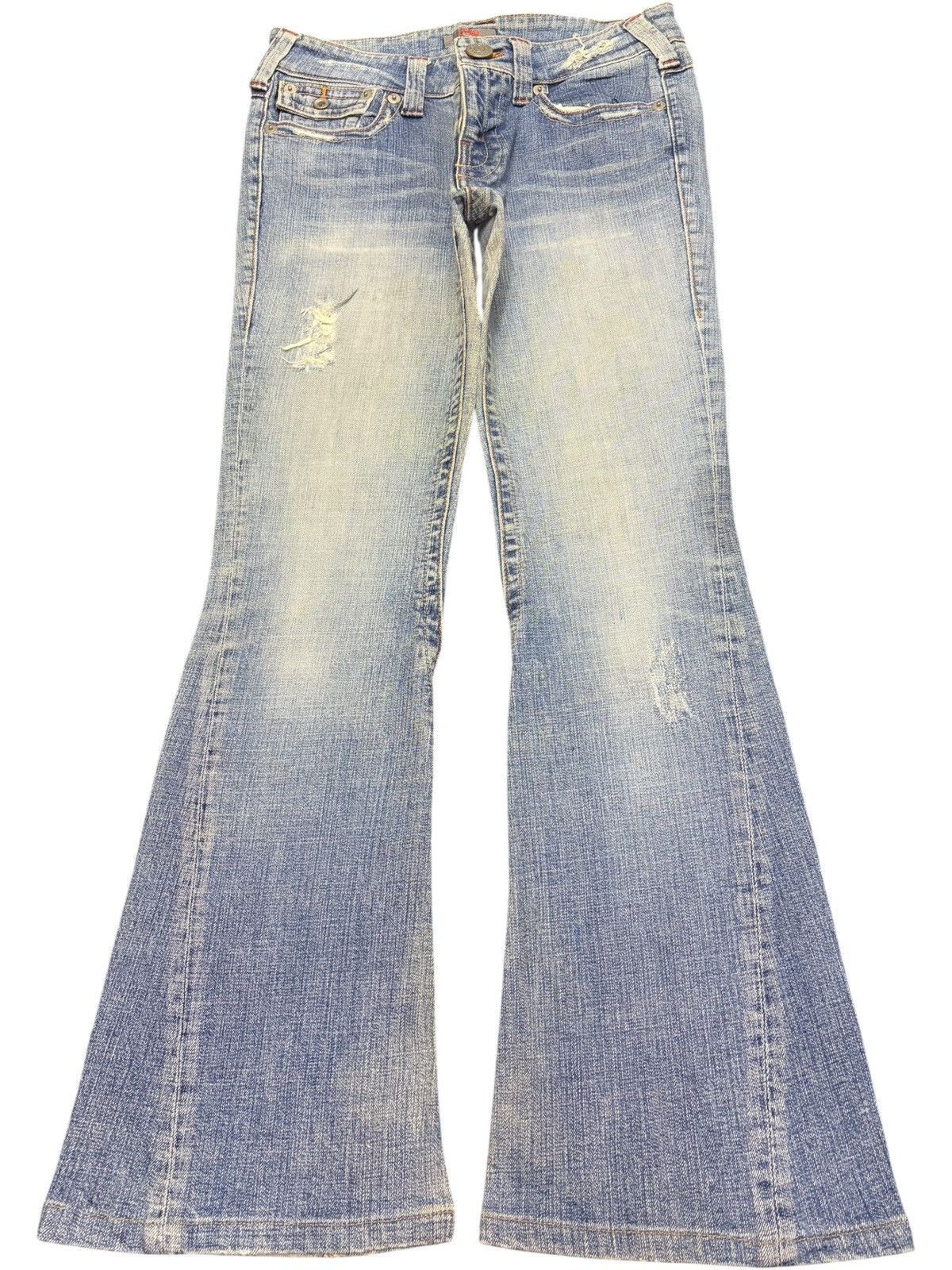 Diesel Vintage Japanese Brand Faded Wash Distress Flare Jeans Size 28" / US 6 / IT 42 - 1 Thumbnail