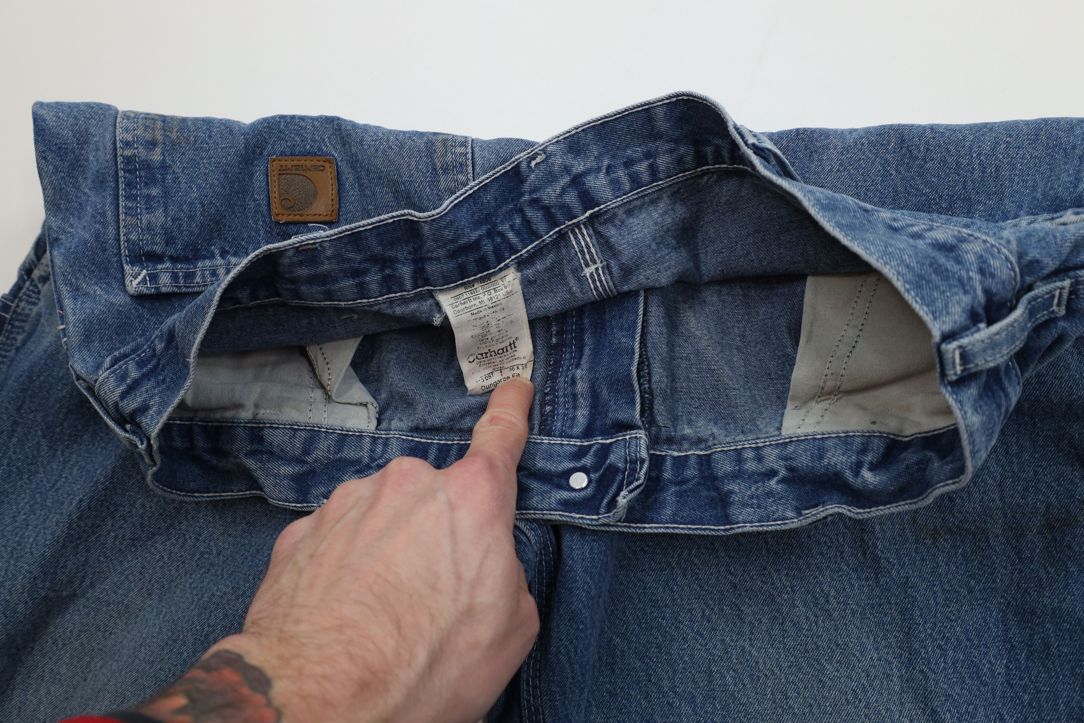 Carhartt Vintage Y2K Carhartt Wide Leg Dungaree Denim Jeans Blue Size US 36 / EU 52 - 11 Thumbnail
