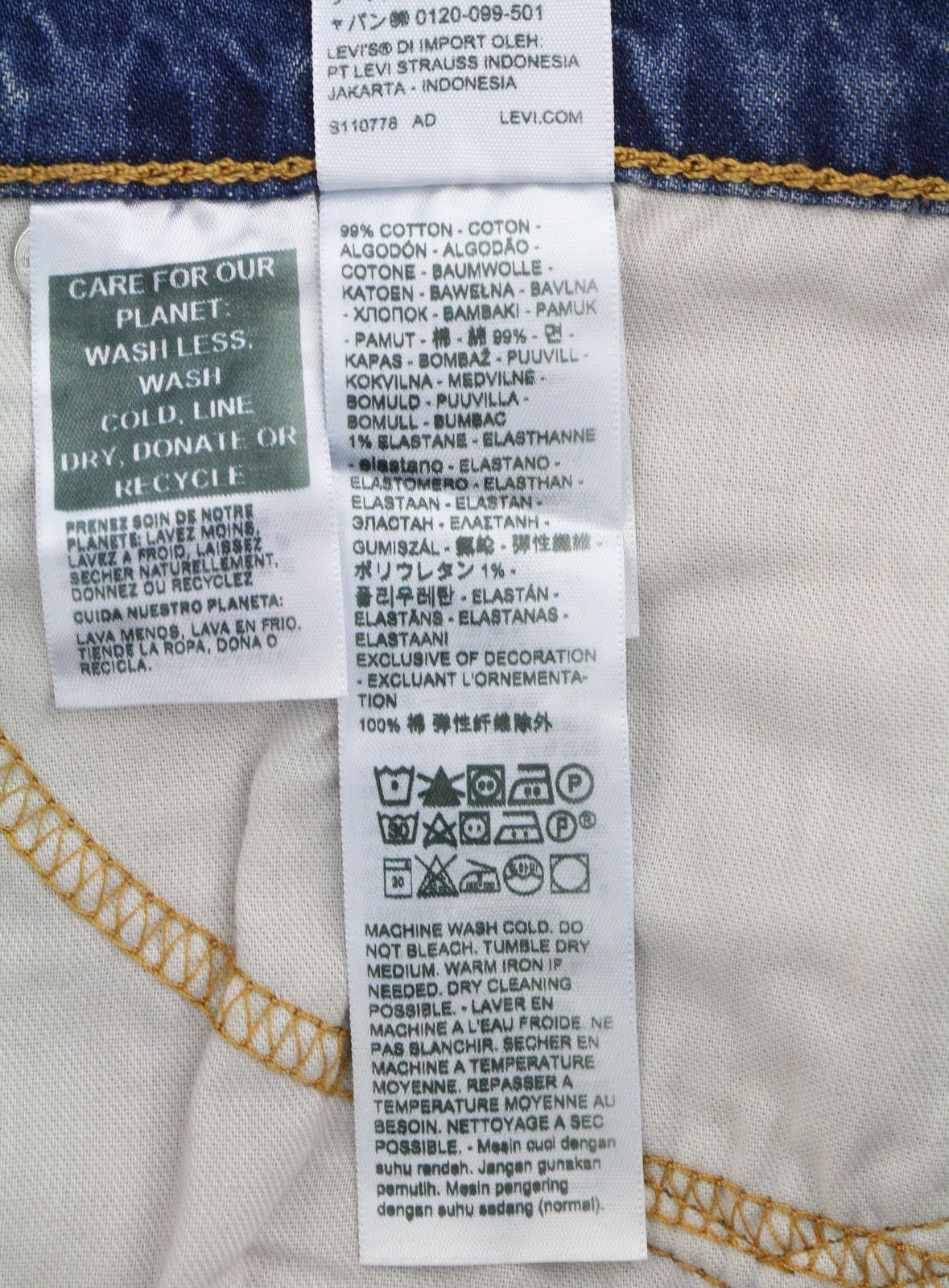 Levi's 511 W40/L32 Blue Faded Lightweight Stretch Jeans 87073 Size US 40 / EU 56 - 8 Thumbnail
