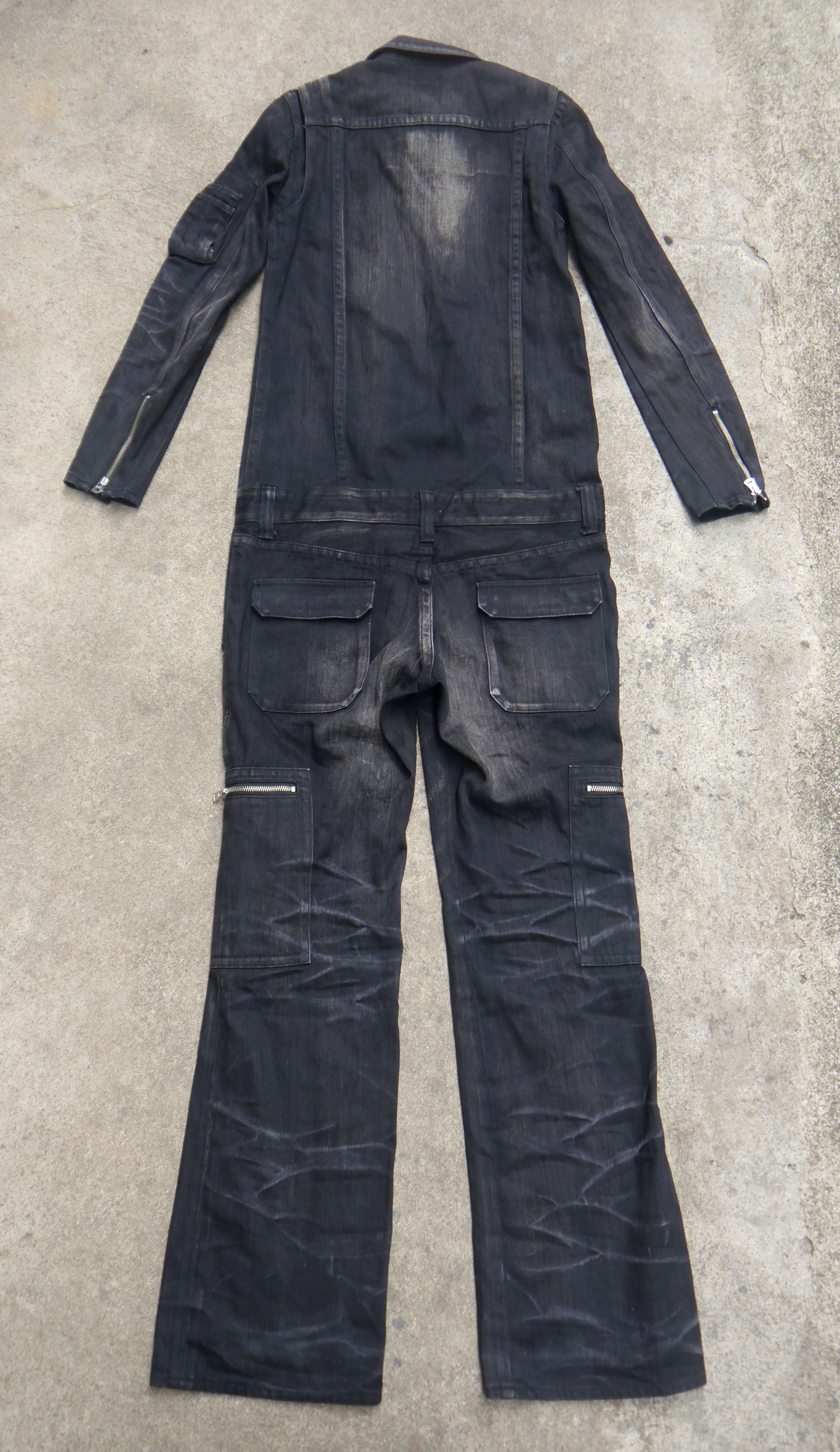 Japanese Brand (P300) DELAY by Win & Sons Black Washed Denim Jumpsuit Sz 2 Size US 34 / EU 50 - 17 Thumbnail