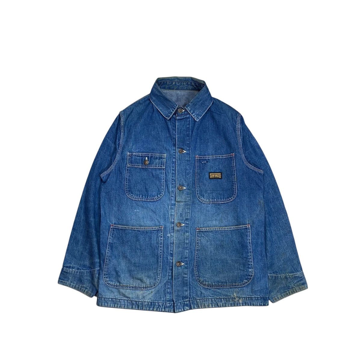 Vintage Vintage 70s American Sanforized Coverall Denim Chore Jacket Size US M / EU 48-50 / 2 - 1 Thumbnail
