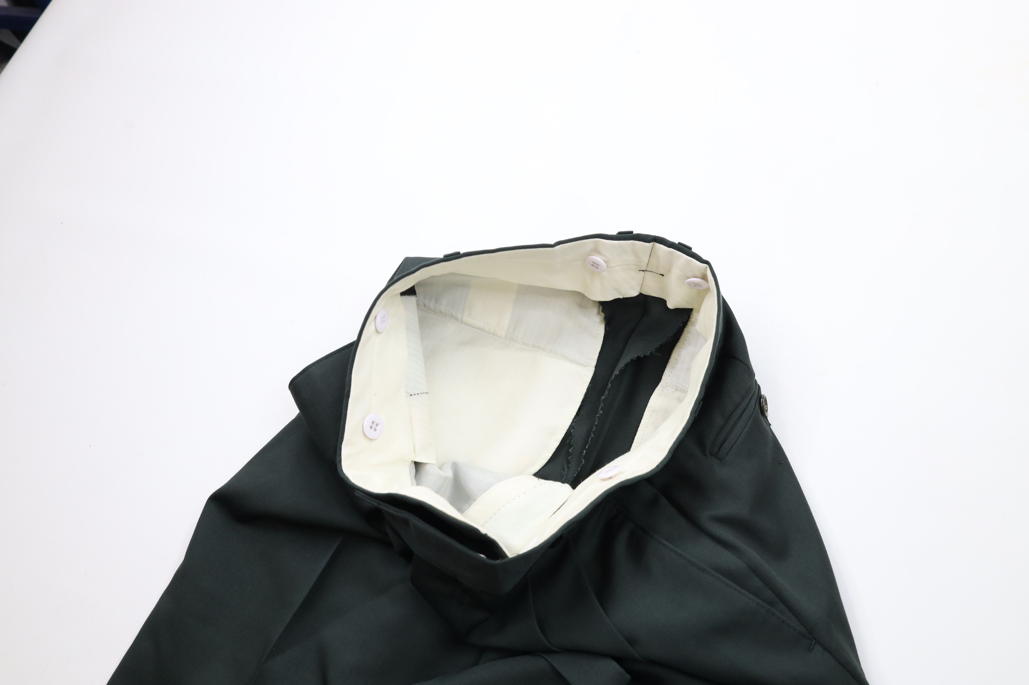 Ralph Lauren × Vintage Vintage 90s Ralph Lauren Wide Leg Chino Pants Green Wool Size US 28 / EU 44 - 7 Thumbnail