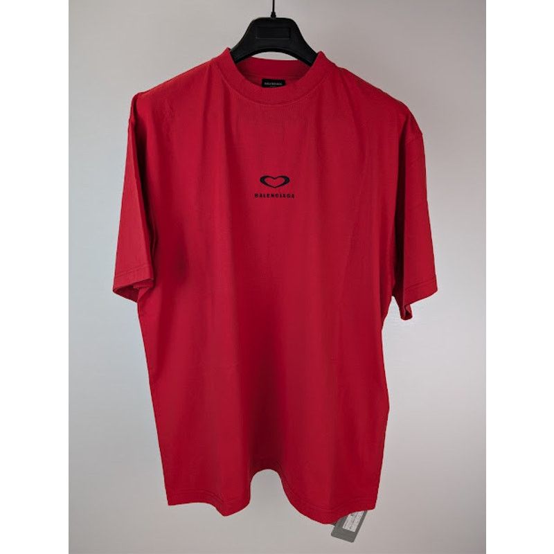 Balenciaga o1rshd1 Sweetheart Dry Jersey Medium Fit T-Shirt in Red Size US L / EU 52-54 / 3 - 3 Thumbnail