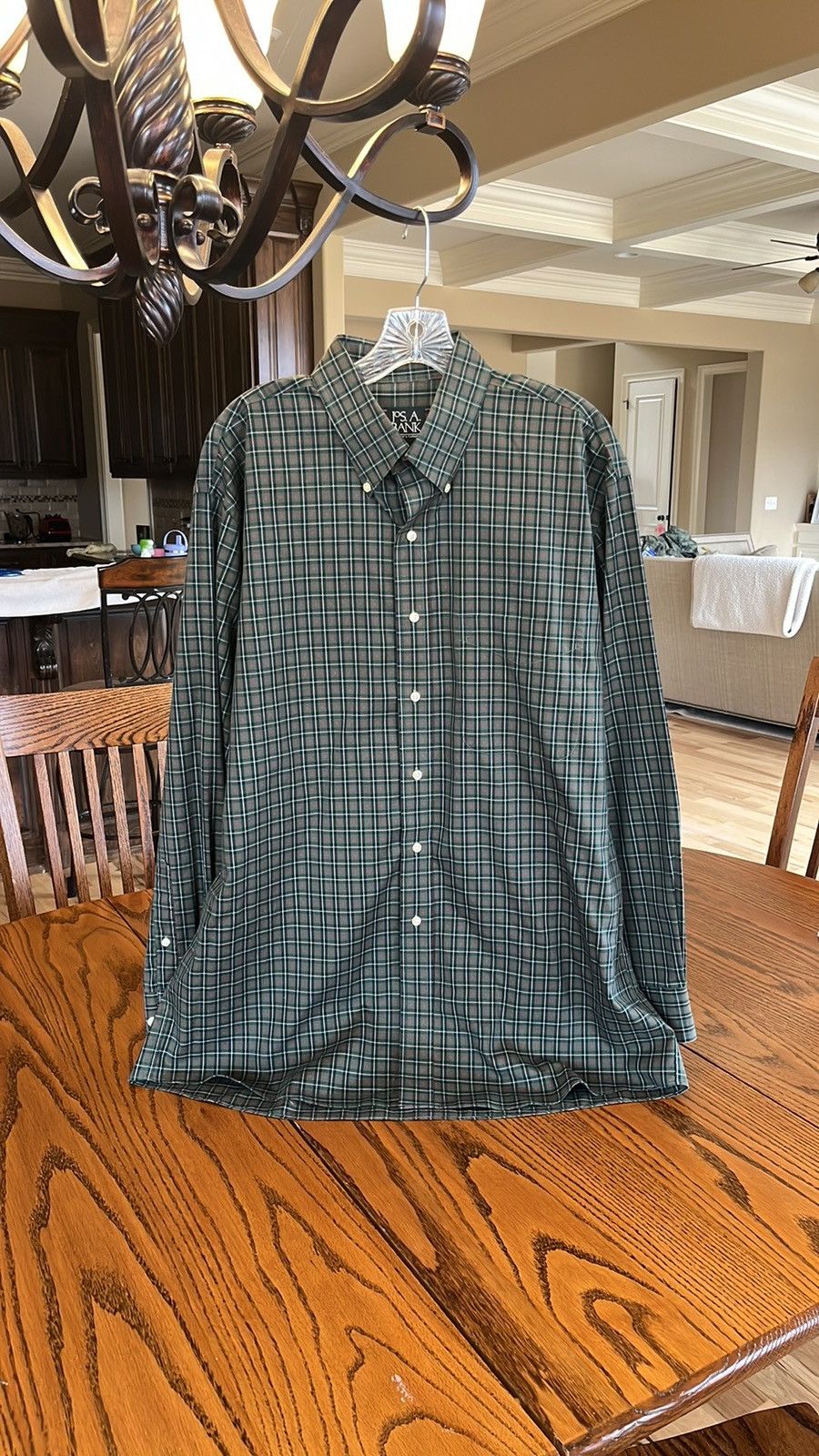 Jos. A. Bank Jos A Bank Dark Green Plaid Long Sleeve Button Down Size US L / EU 52-54 / 3 - 2 Thumbnail
