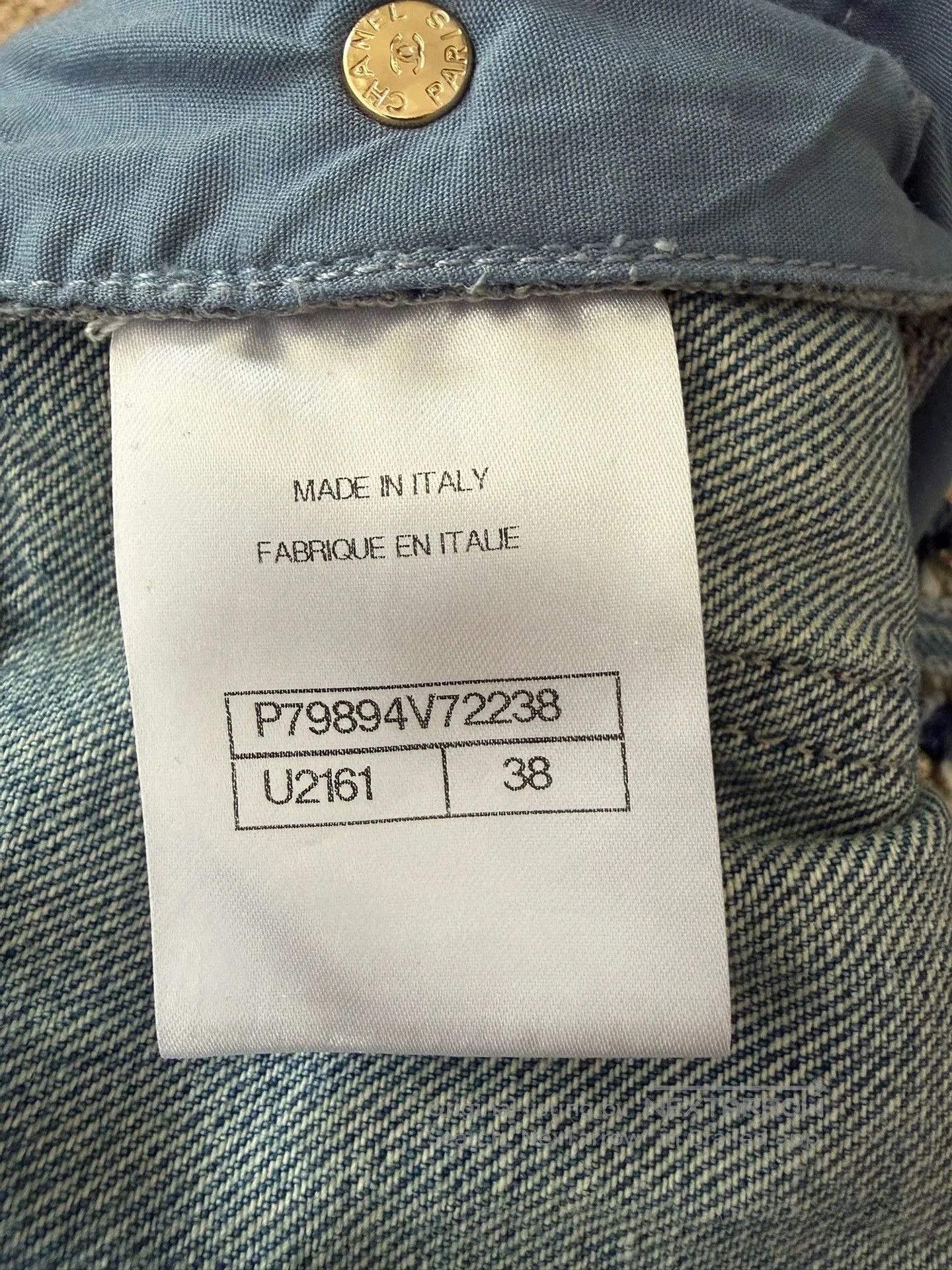Chanel 25A Wide-Leg Denim Jeans.