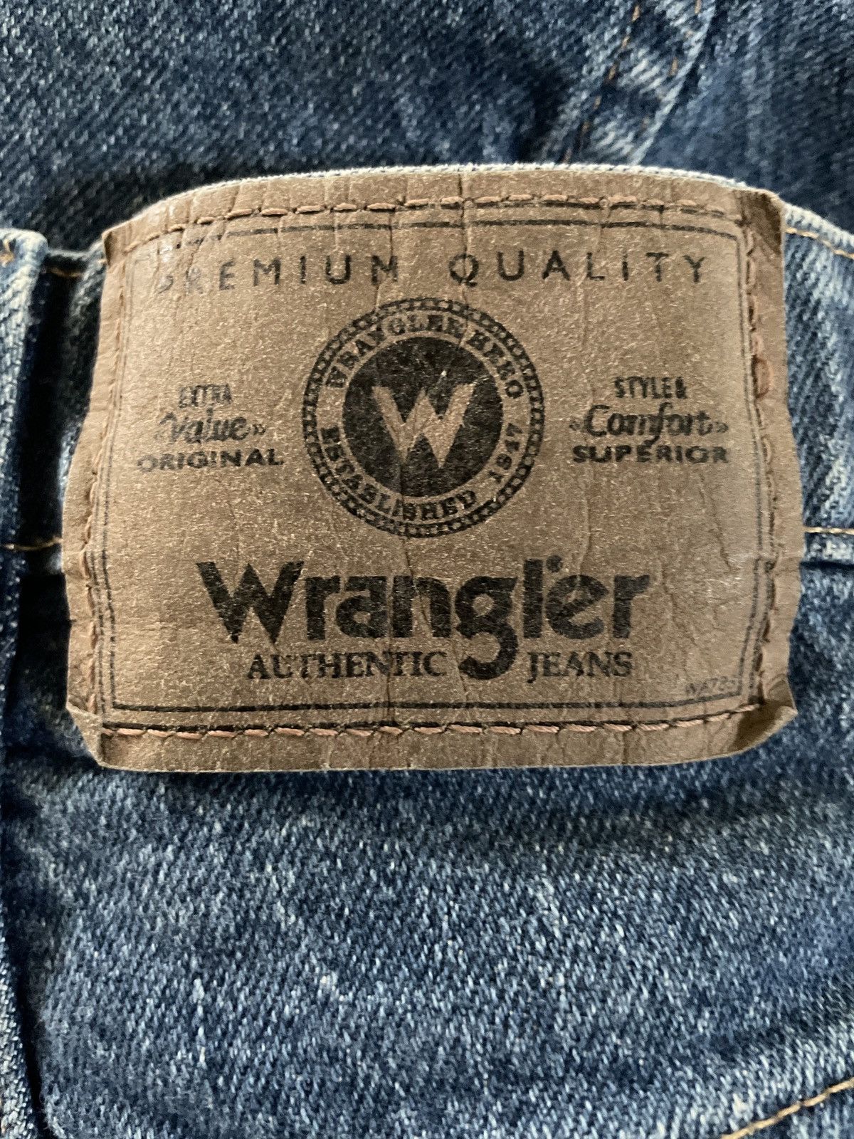 Designer × Vintage × Wrangler Wrangler Denim Blue Jean Shorts Jorts Waist 42X8” vintage 🔥 Size US 42 / EU 58 - 8 Thumbnail