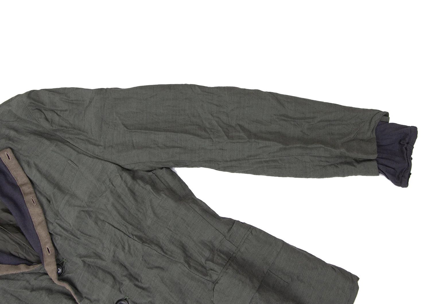 Kolor Layered Knit Jacket in Khaki with Wrinkle Finish Size US M / EU 48-50 / 2 - 9 Thumbnail