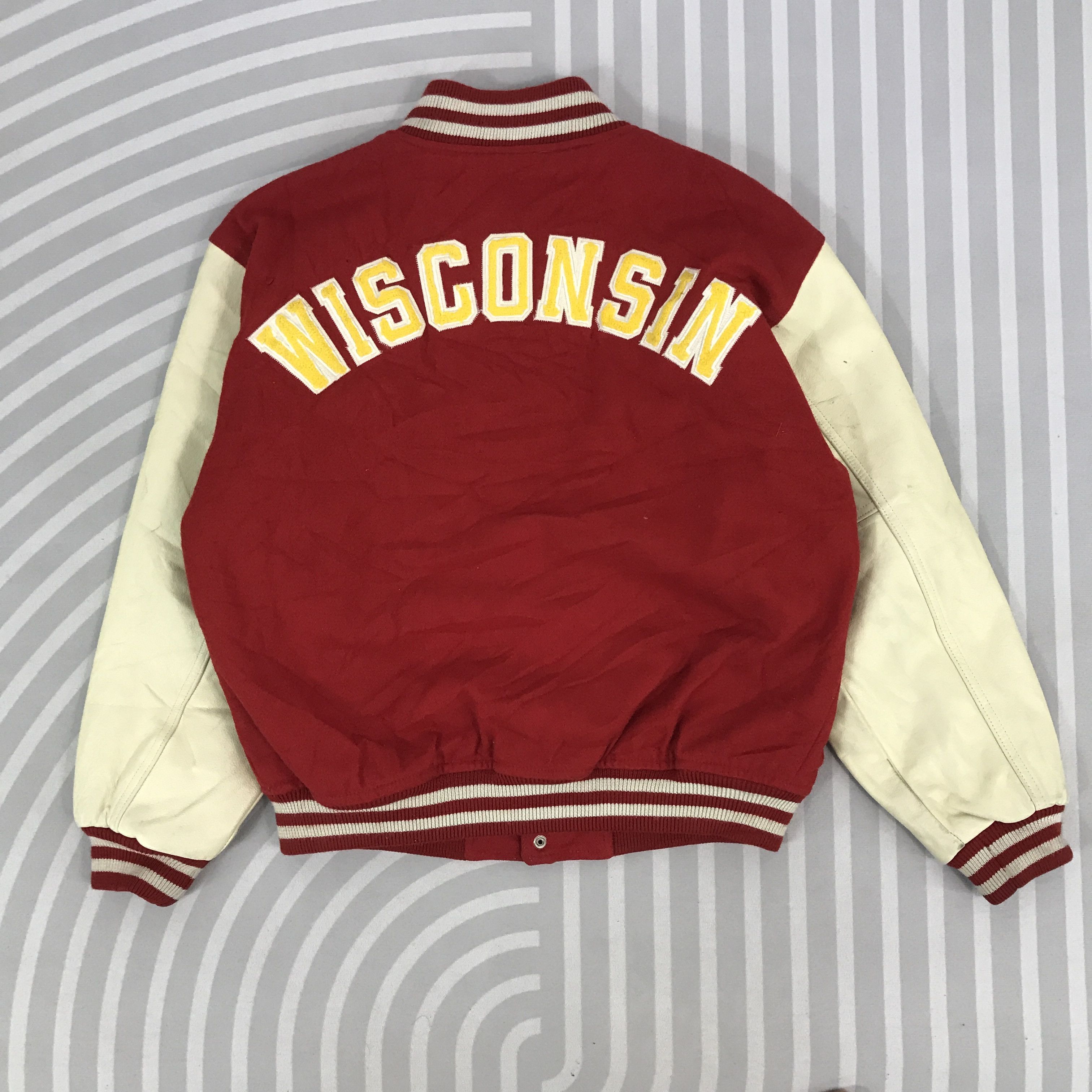Japanese Brand × Vintage Vintage Winconsin Snap Button Varsity Jacket Size US L / EU 52-54 / 3 - 1 Thumbnail