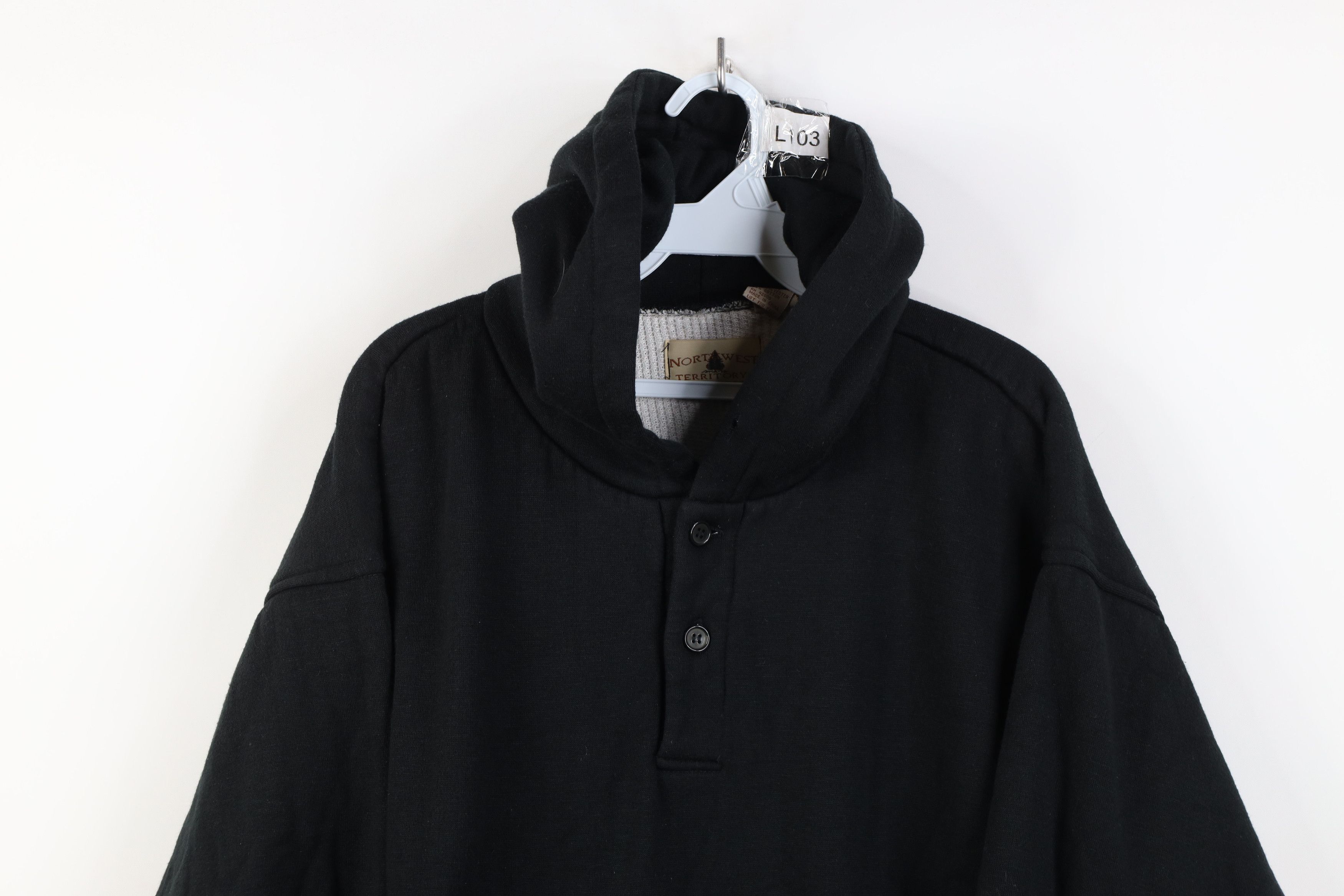 Vintage Vintage 90s Streetwear Heavy Thermal Waffle Lined Hoodie Size US XL / EU 56 / 4 - 2 Thumbnail