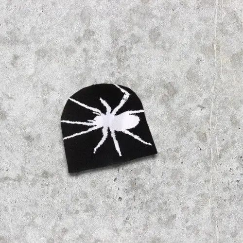 Japanese Brand × Vintage 🕷☠️ Japanese style Beanie hat Spider pattern y2k ⚡️ Size ONE SIZE - 4 Thumbnail