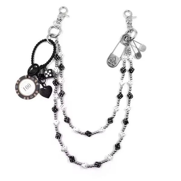 Other Black White lucky Dice Baccarat Pearl Pants Chain Size ONE SIZE - 1 Thumbnail