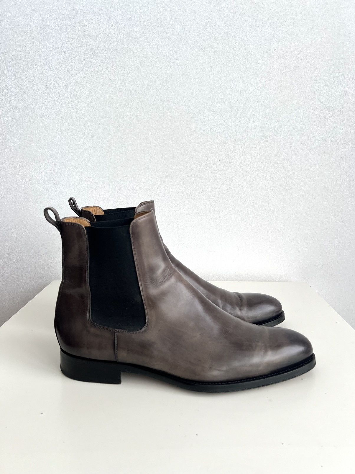 Berluti Luxury Magnanni Lonny Leather Chelsea Boots Grey Size US 11 / EU 44 - 1 Thumbnail